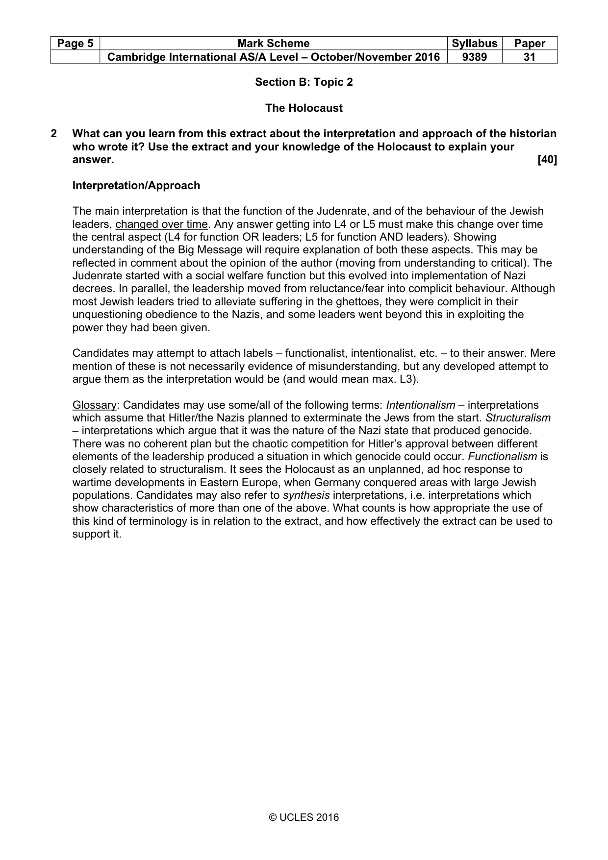 Mark scheme, page 5 of 6