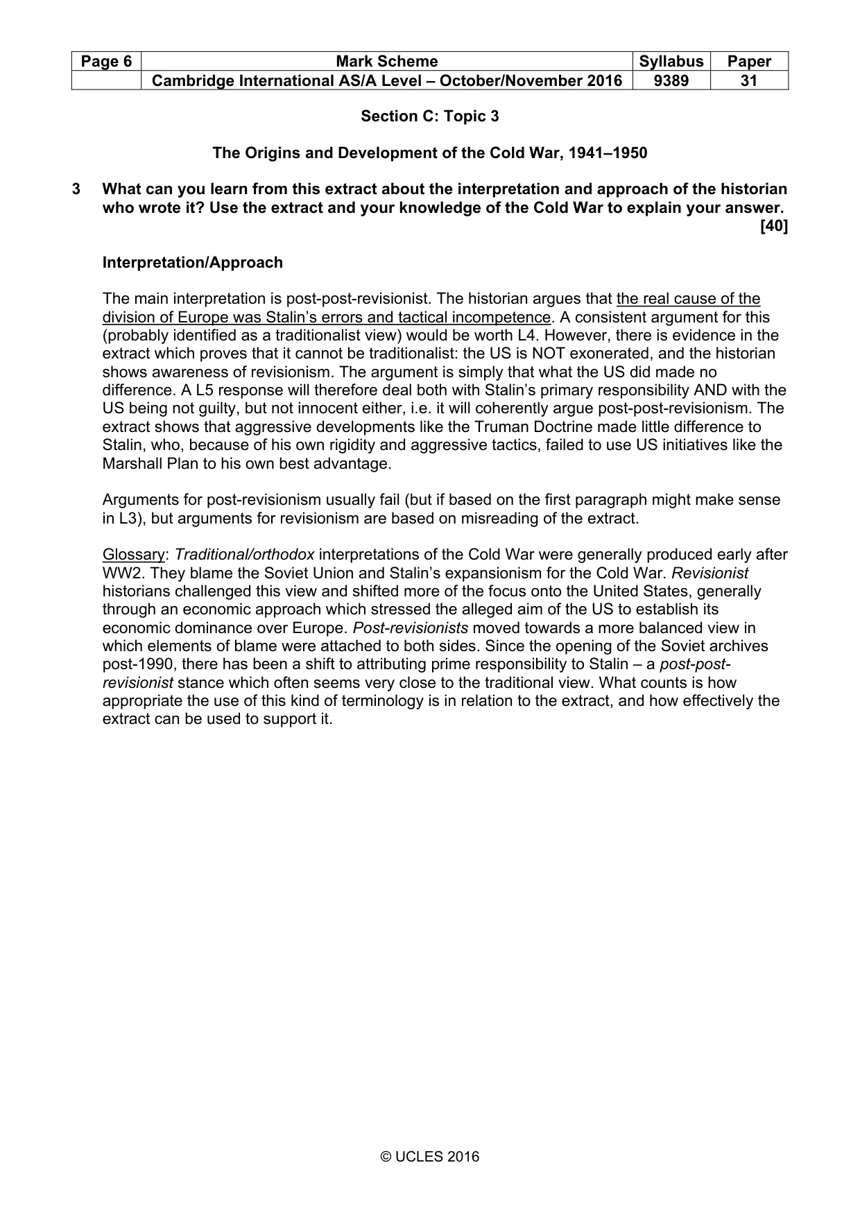 Mark scheme, page 6 of 6
