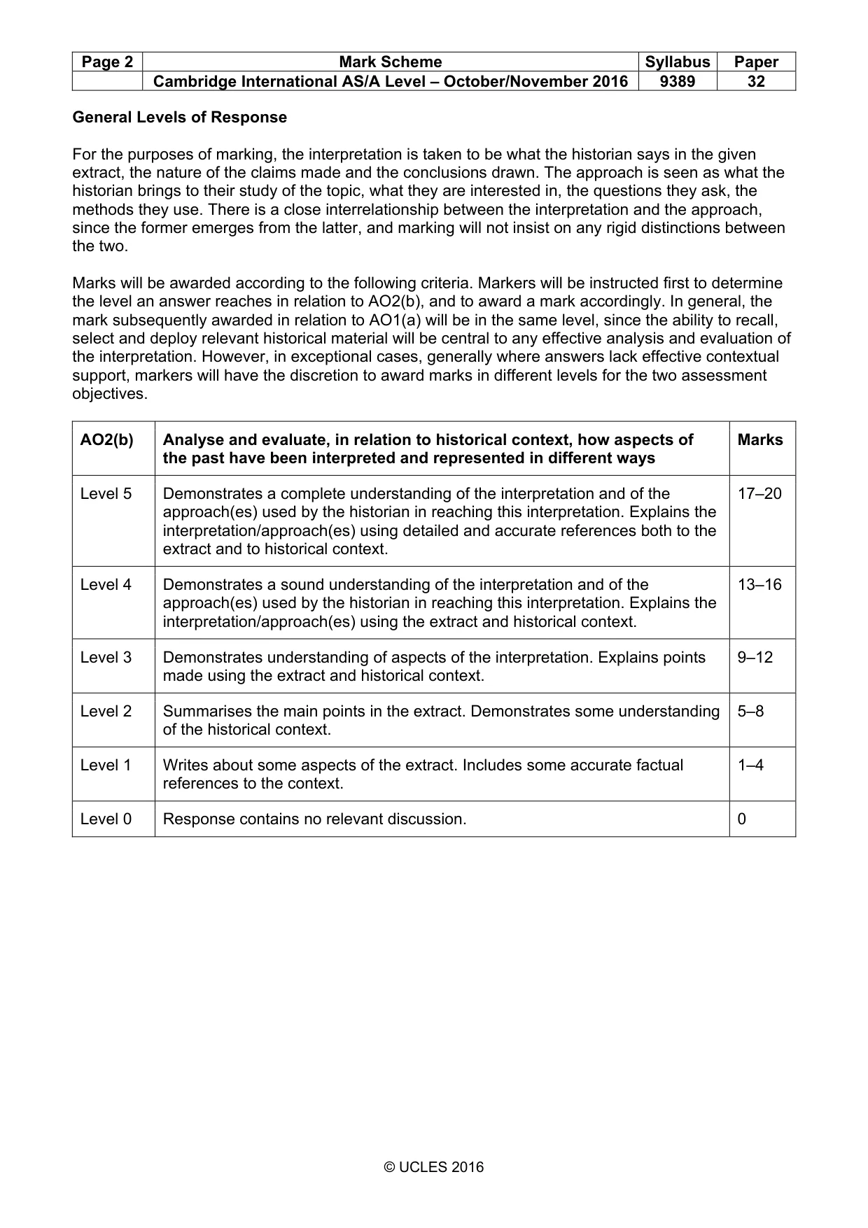 Mark scheme, page 2 of 6