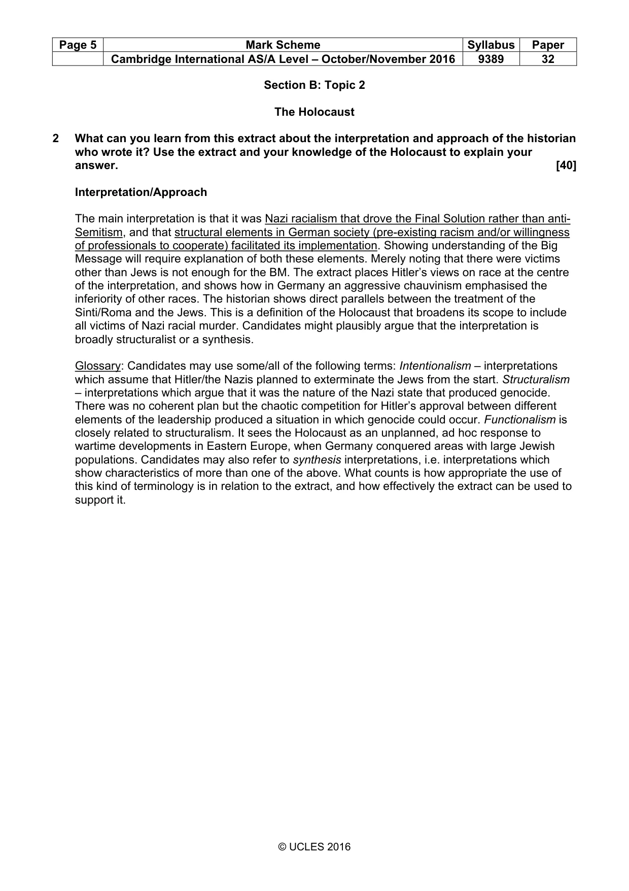 Mark scheme, page 5 of 6