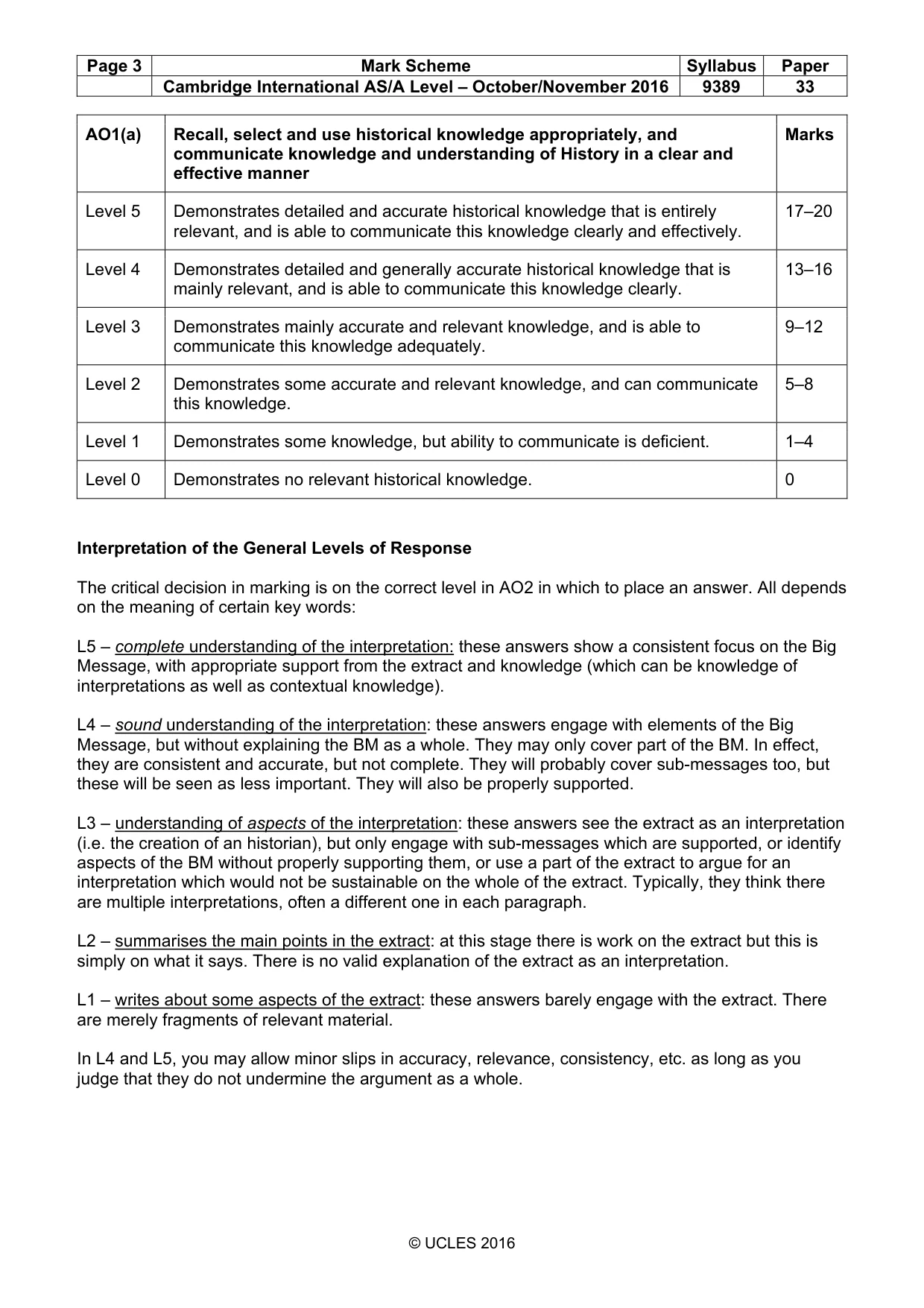 Mark scheme, page 3 of 6