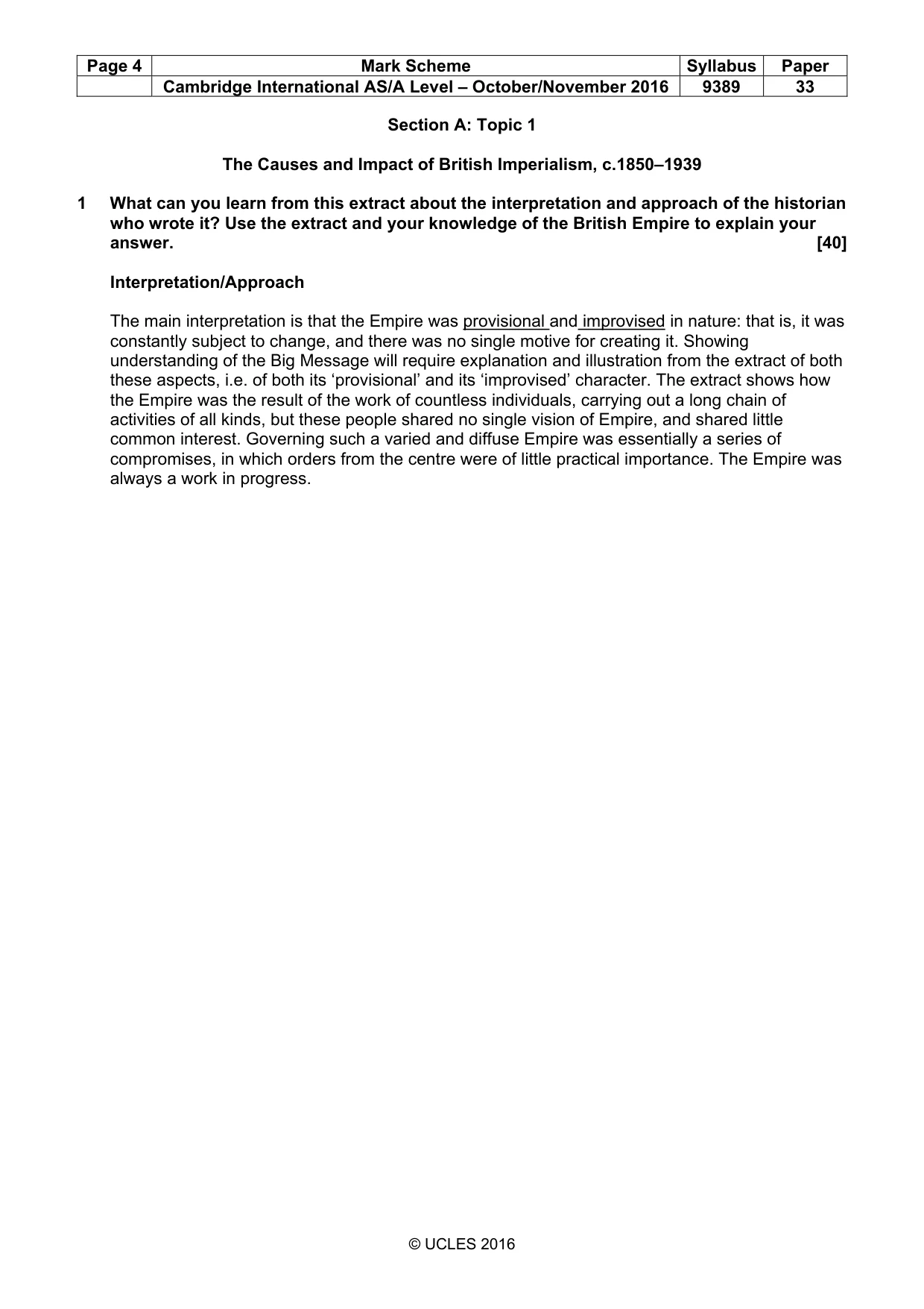 Mark scheme, page 4 of 6