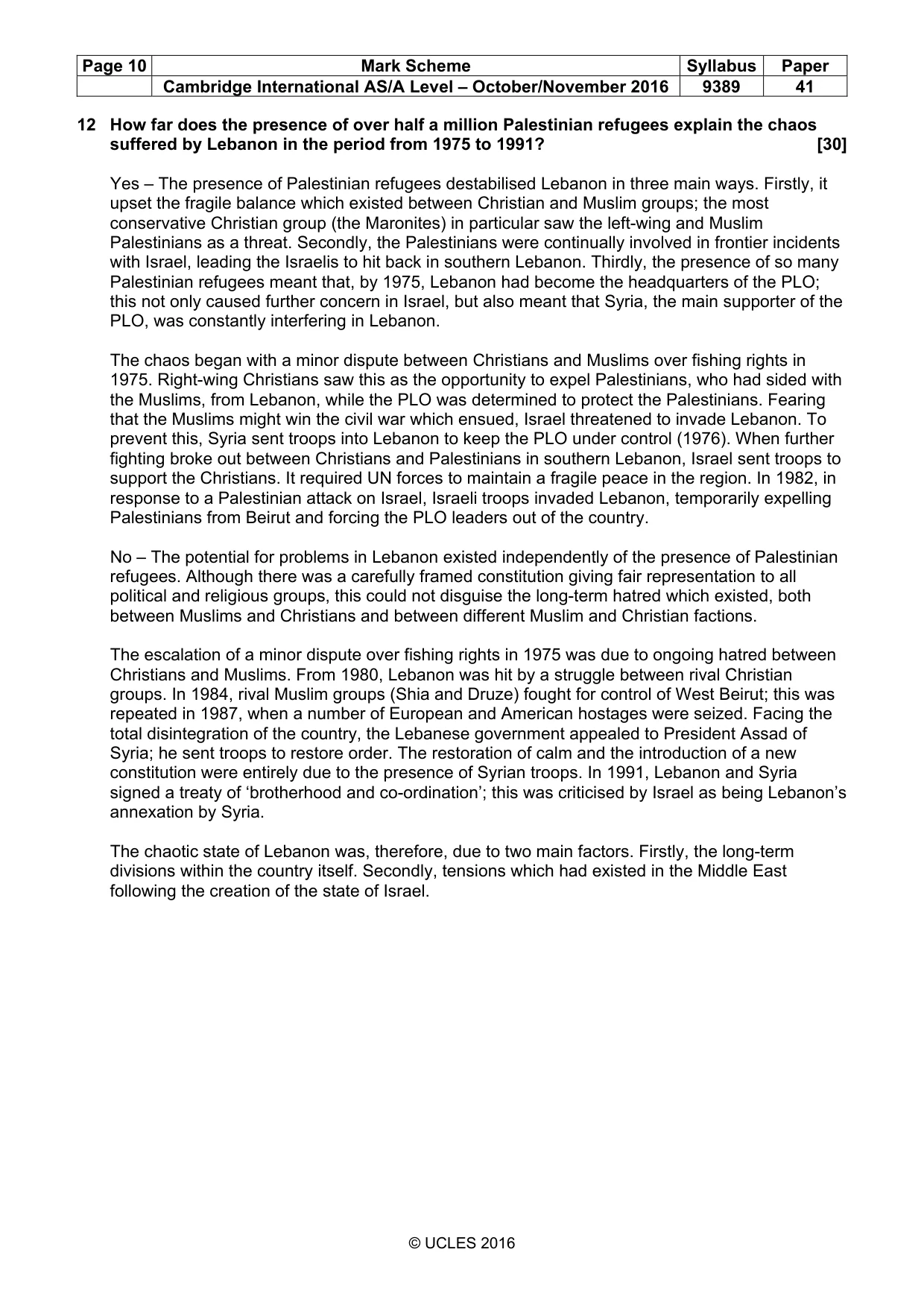 Mark scheme, page 10 of 15