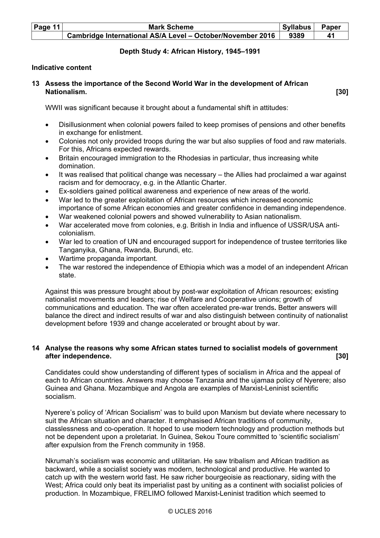 Mark scheme, page 11 of 15