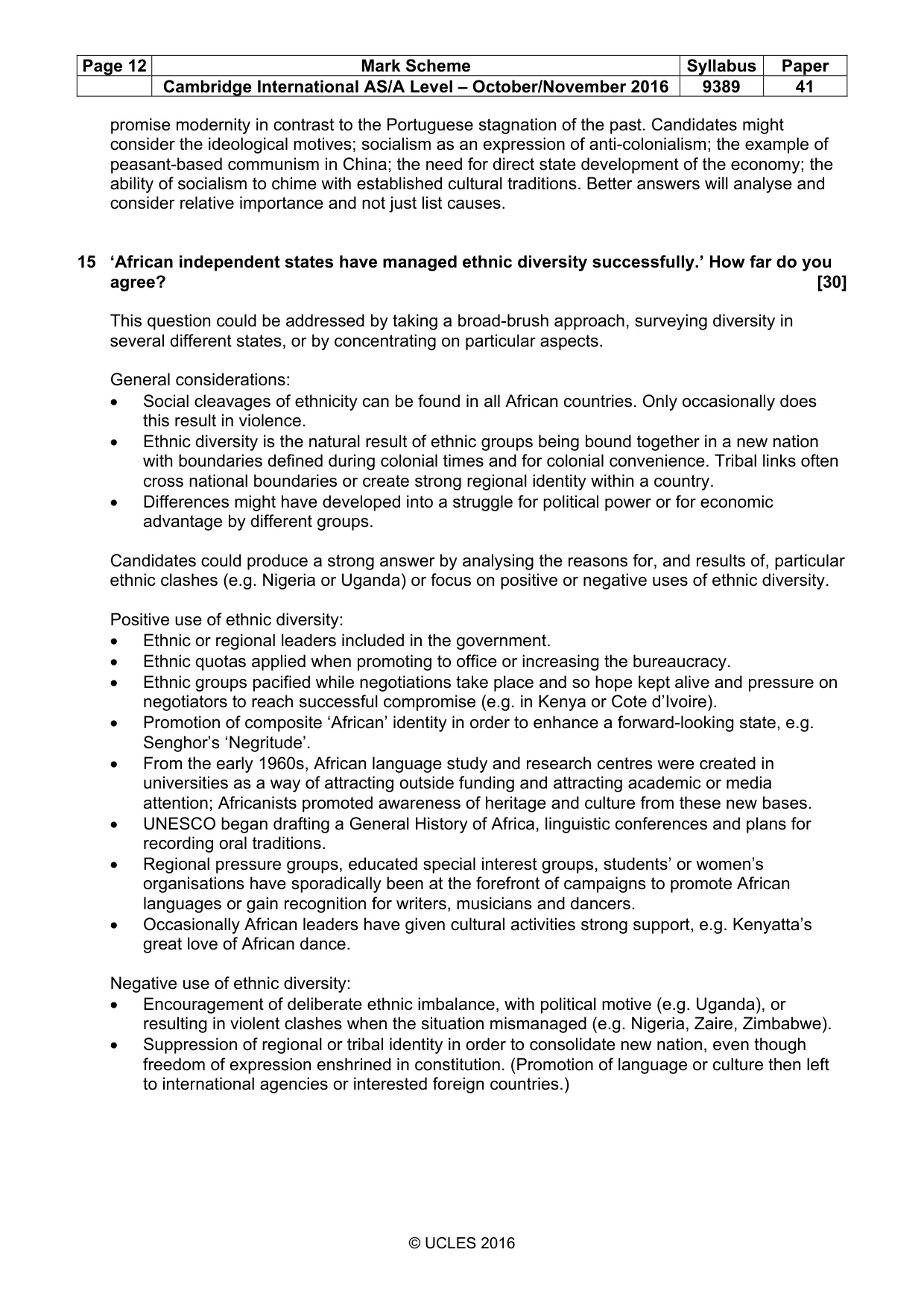 Mark scheme, page 12 of 15