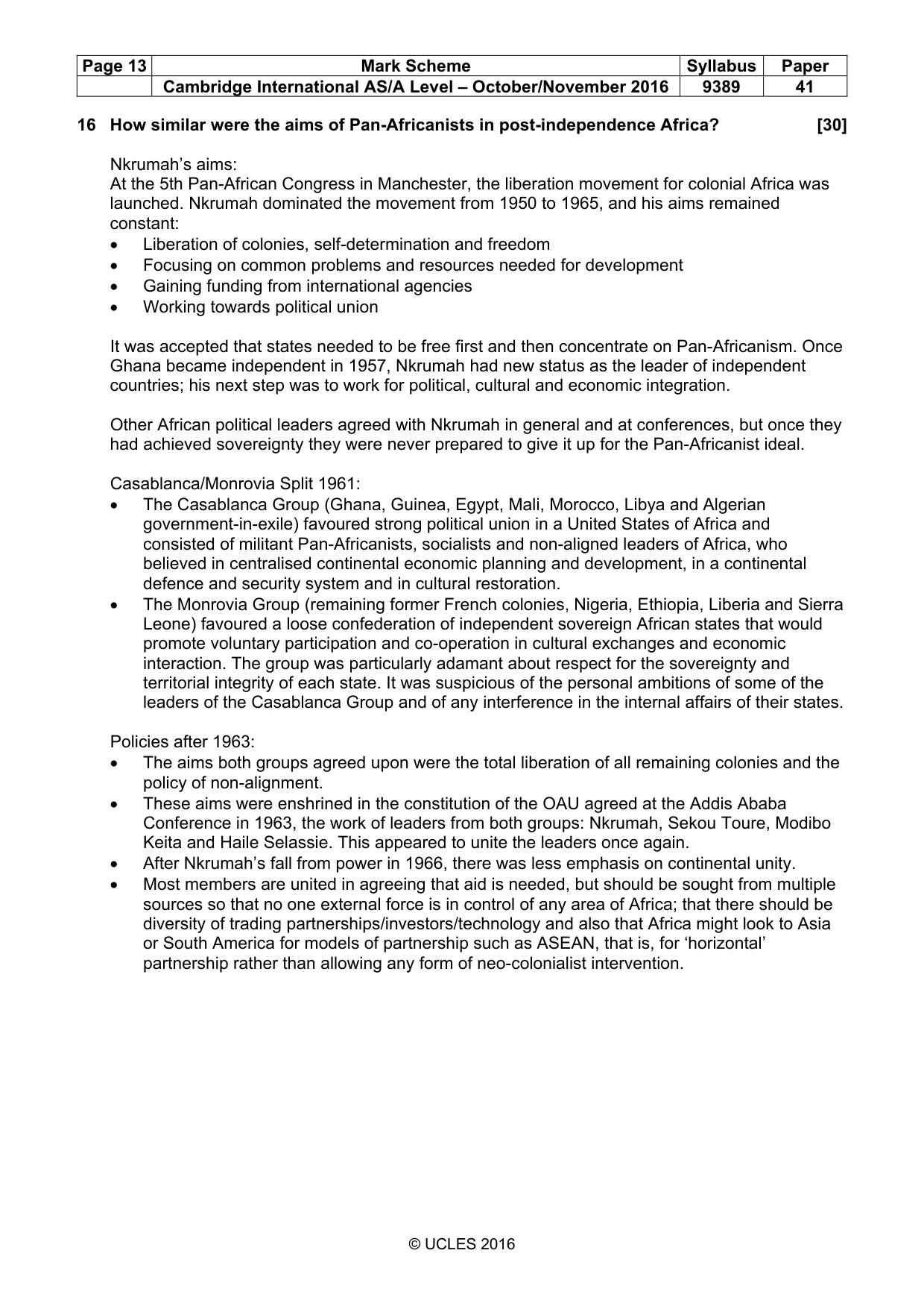 Mark scheme, page 13 of 15