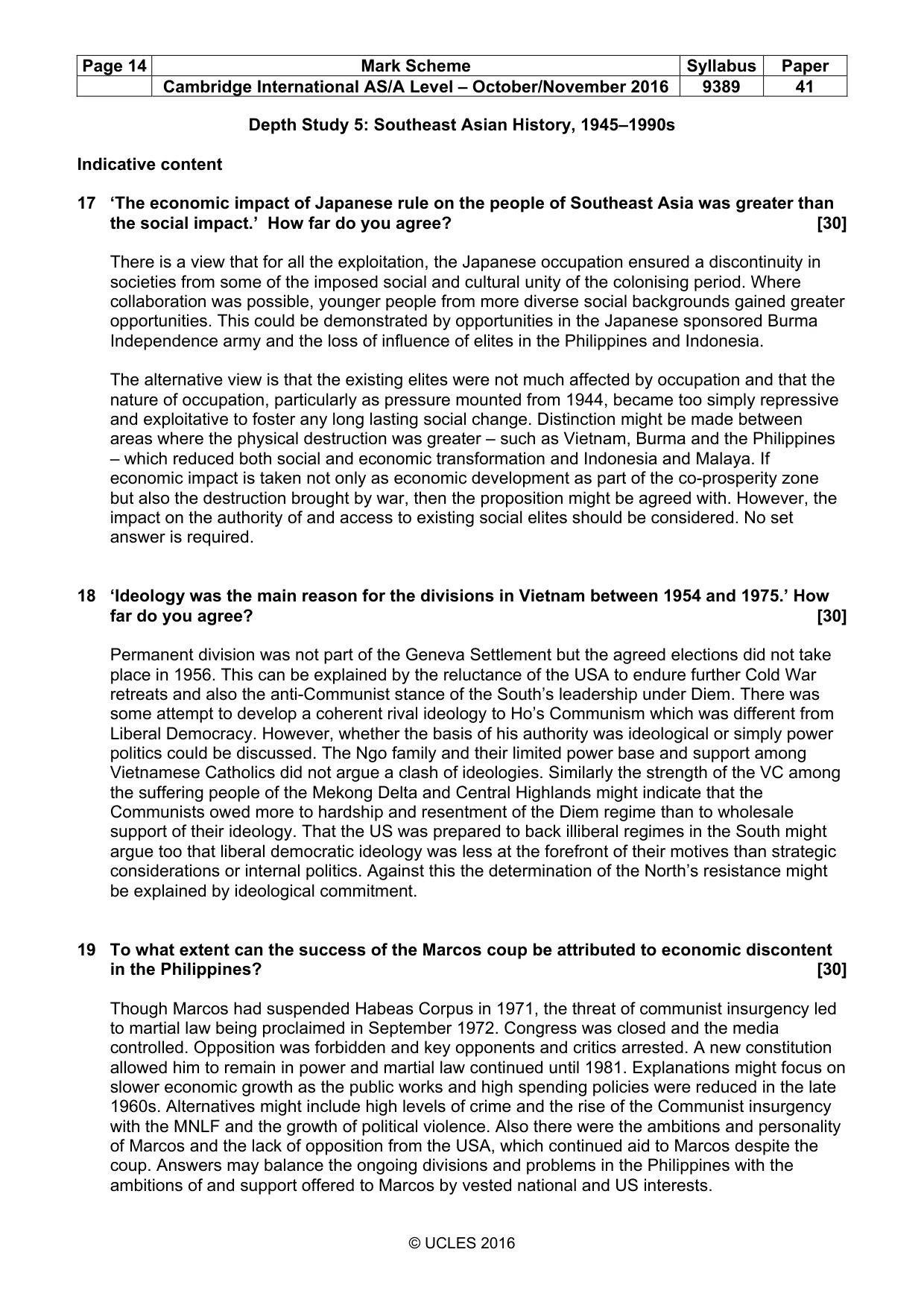 Mark scheme, page 14 of 15