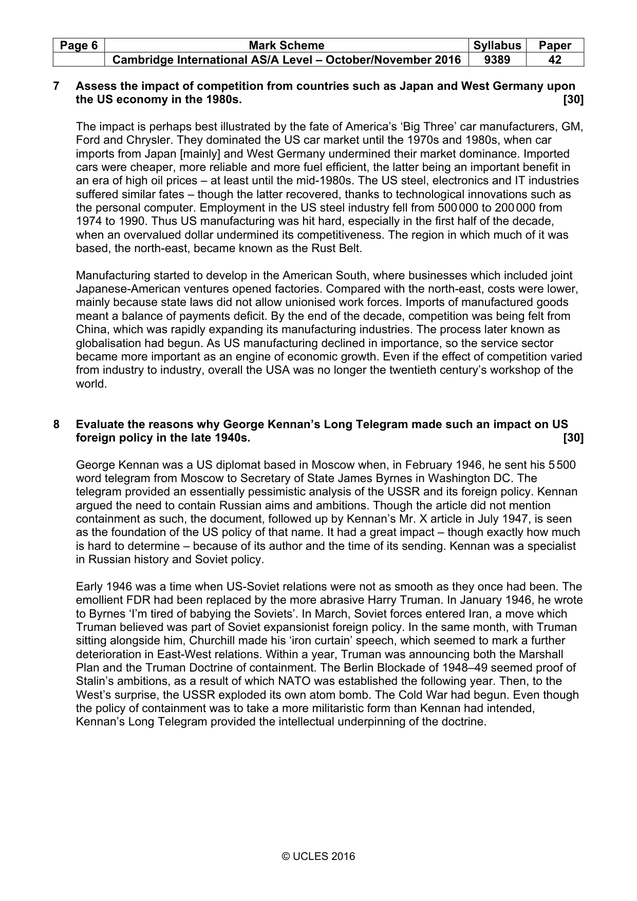 Mark scheme, page 6 of 15