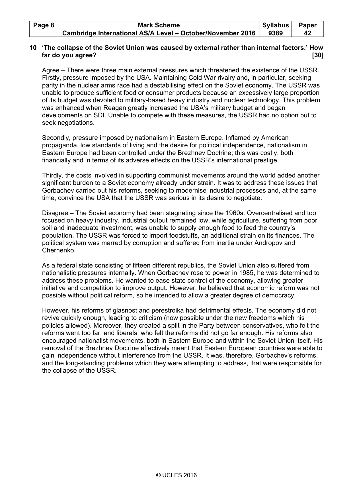 Mark scheme, page 8 of 15