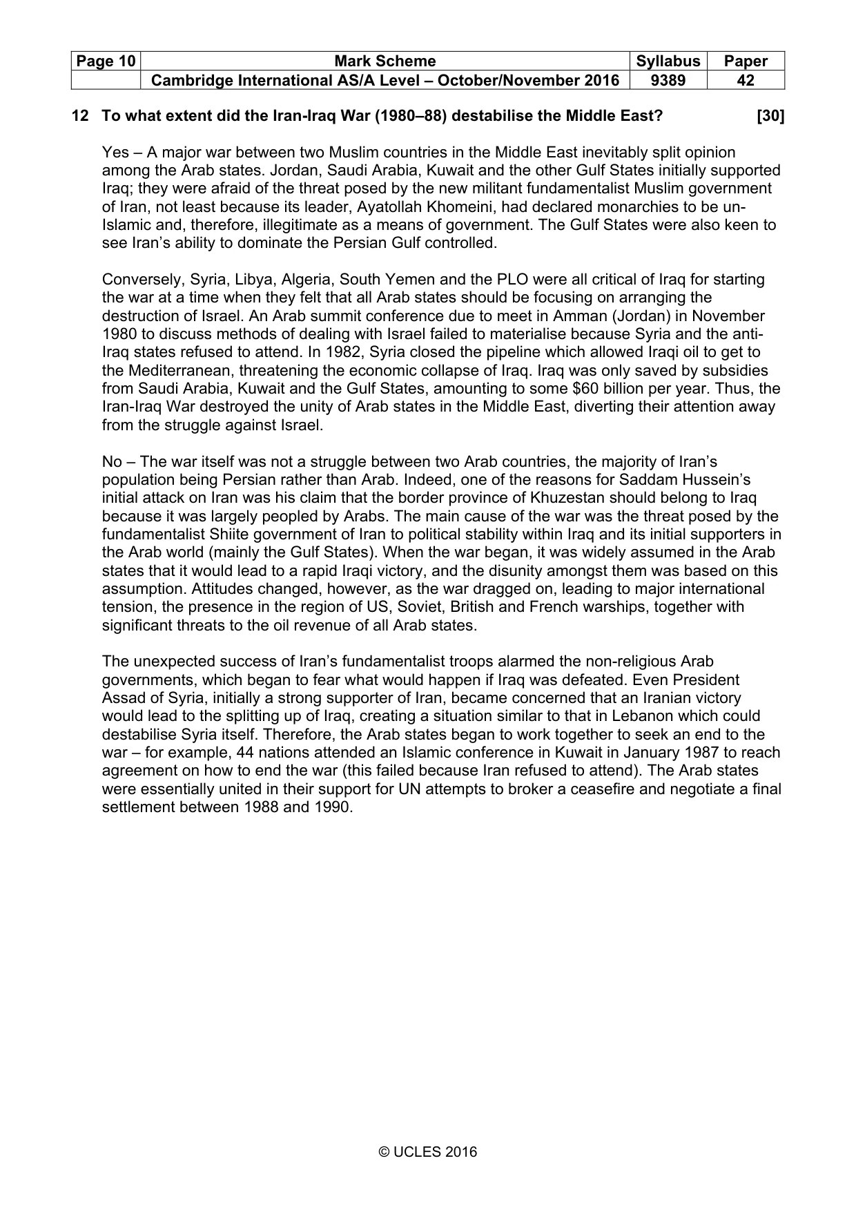 Mark scheme, page 10 of 15
