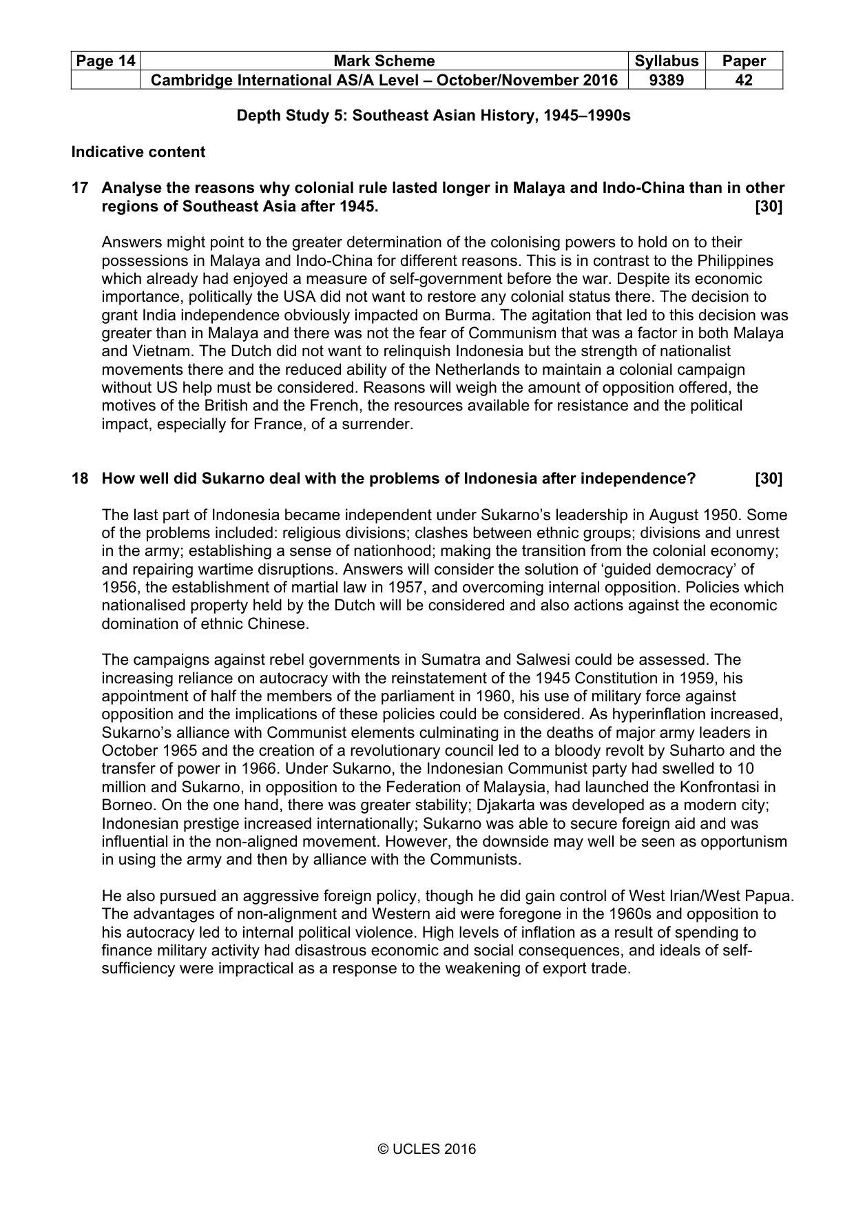 Mark scheme, page 14 of 15