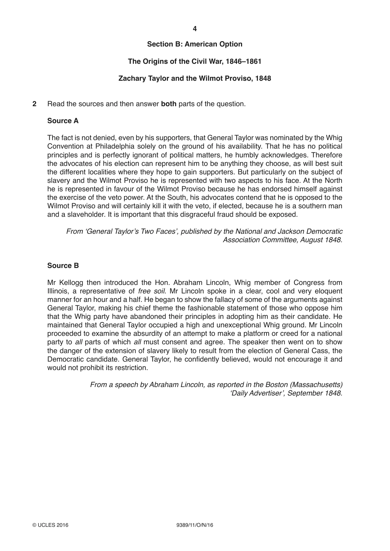 Cambridge A Level History 9389 2016 Oct/Nov Paper 1 · Variant 1 question paper, page 4 of 8