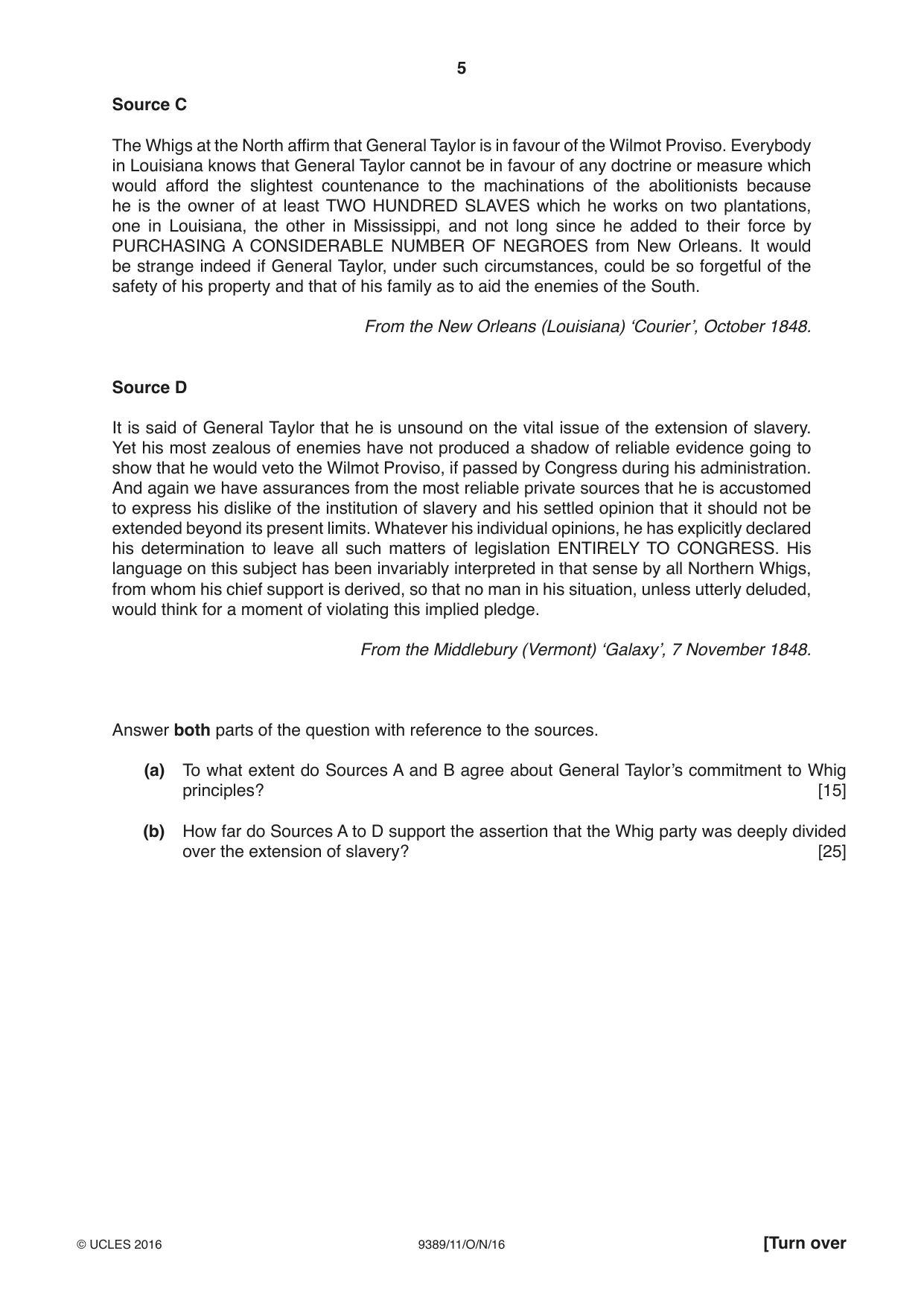 Cambridge A Level History 9389 2016 Oct/Nov Paper 1 · Variant 1 question paper, page 5 of 8