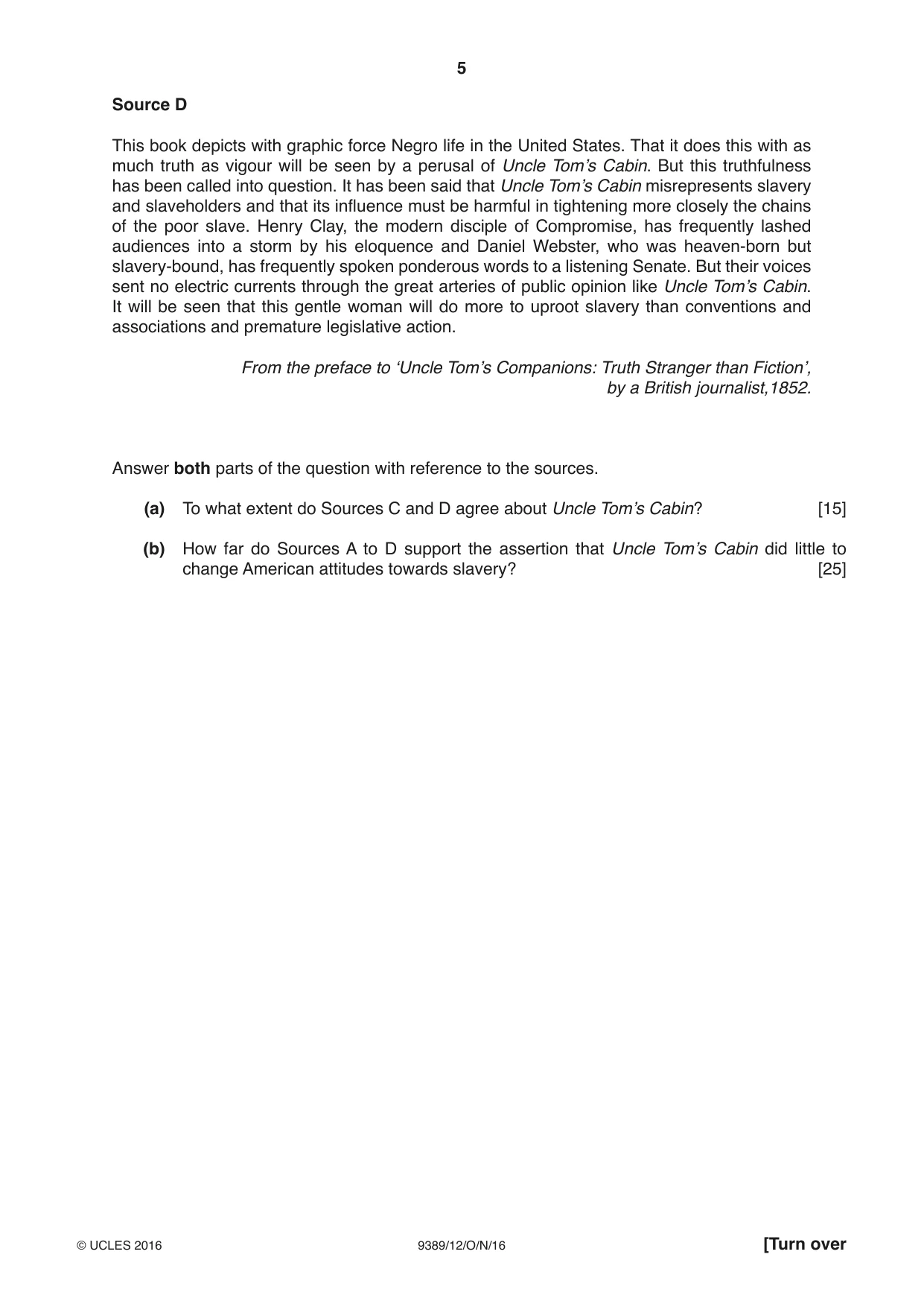 Cambridge A Level History 9389 2016 Oct/Nov Paper 1 · Variant 2 question paper, page 5 of 8