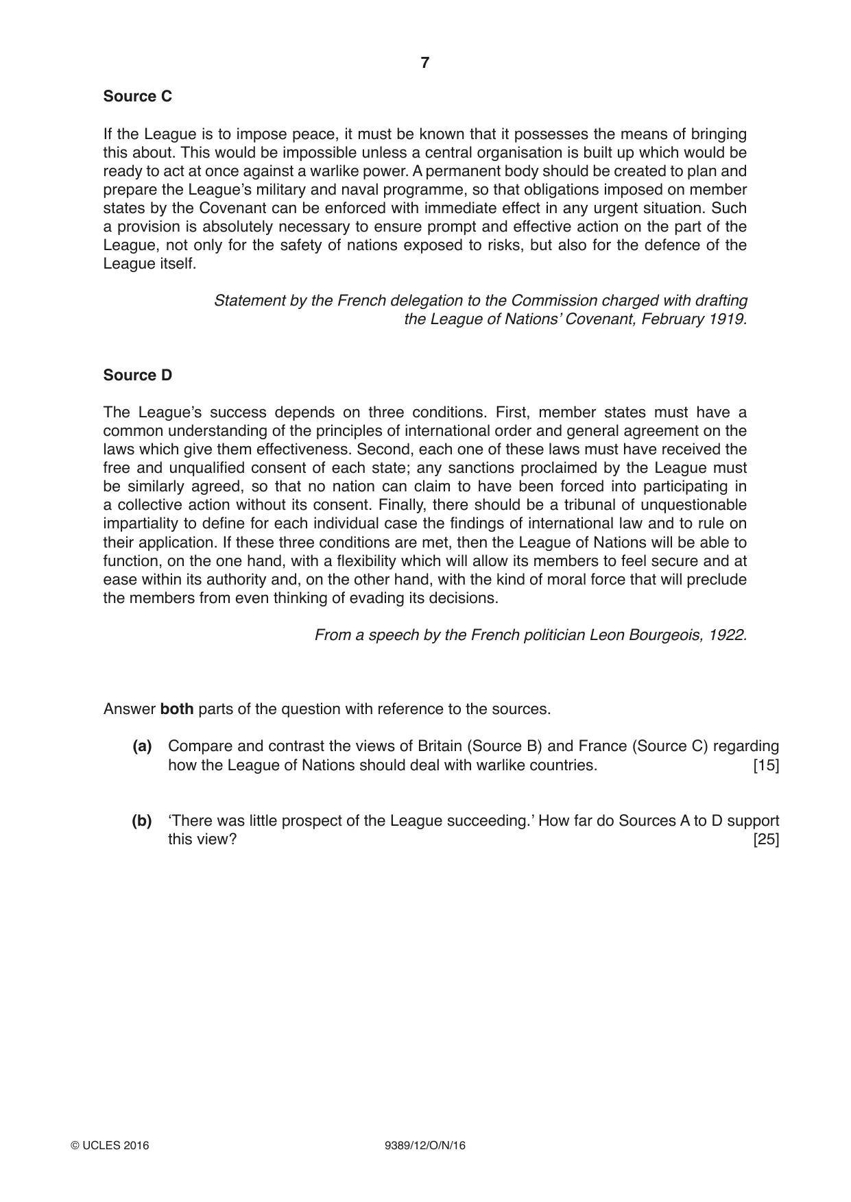 Cambridge A Level History 9389 2016 Oct/Nov Paper 1 · Variant 2 question paper, page 7 of 8