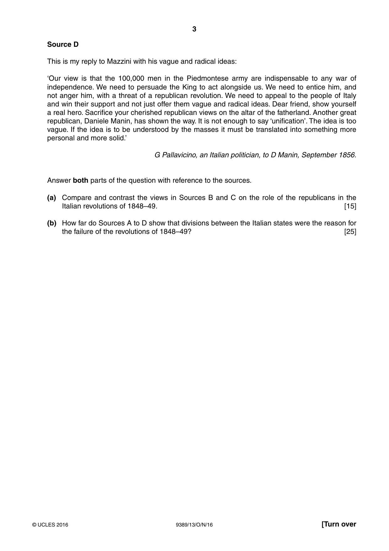 Cambridge A Level History 9389 2016 Oct/Nov Paper 1 · Variant 3 question paper, page 3 of 8