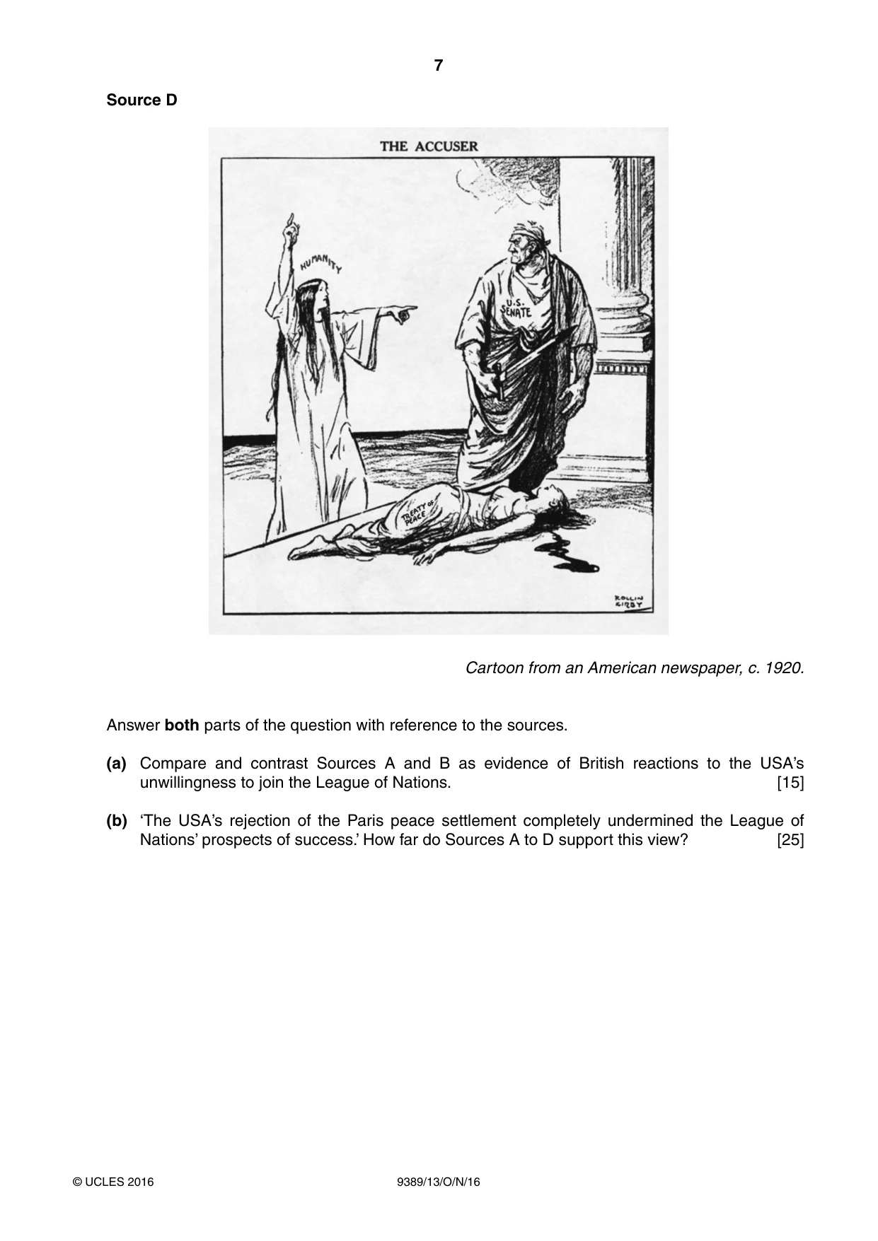 Cambridge A Level History 9389 2016 Oct/Nov Paper 1 · Variant 3 question paper, page 7 of 8