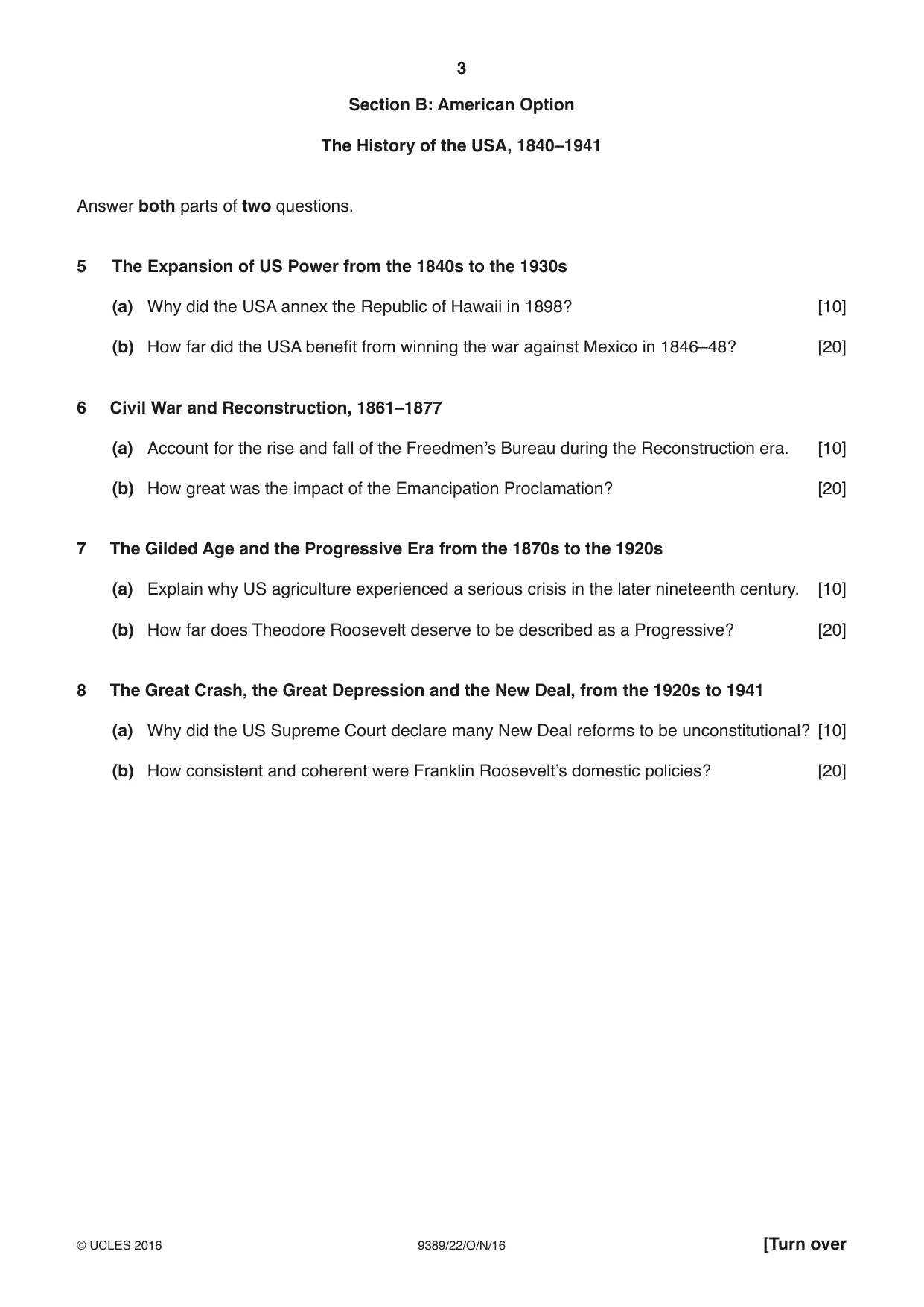 Cambridge A Level History 9389 2016 Oct/Nov Paper 2 · Variant 2 question paper, page 3 of 4