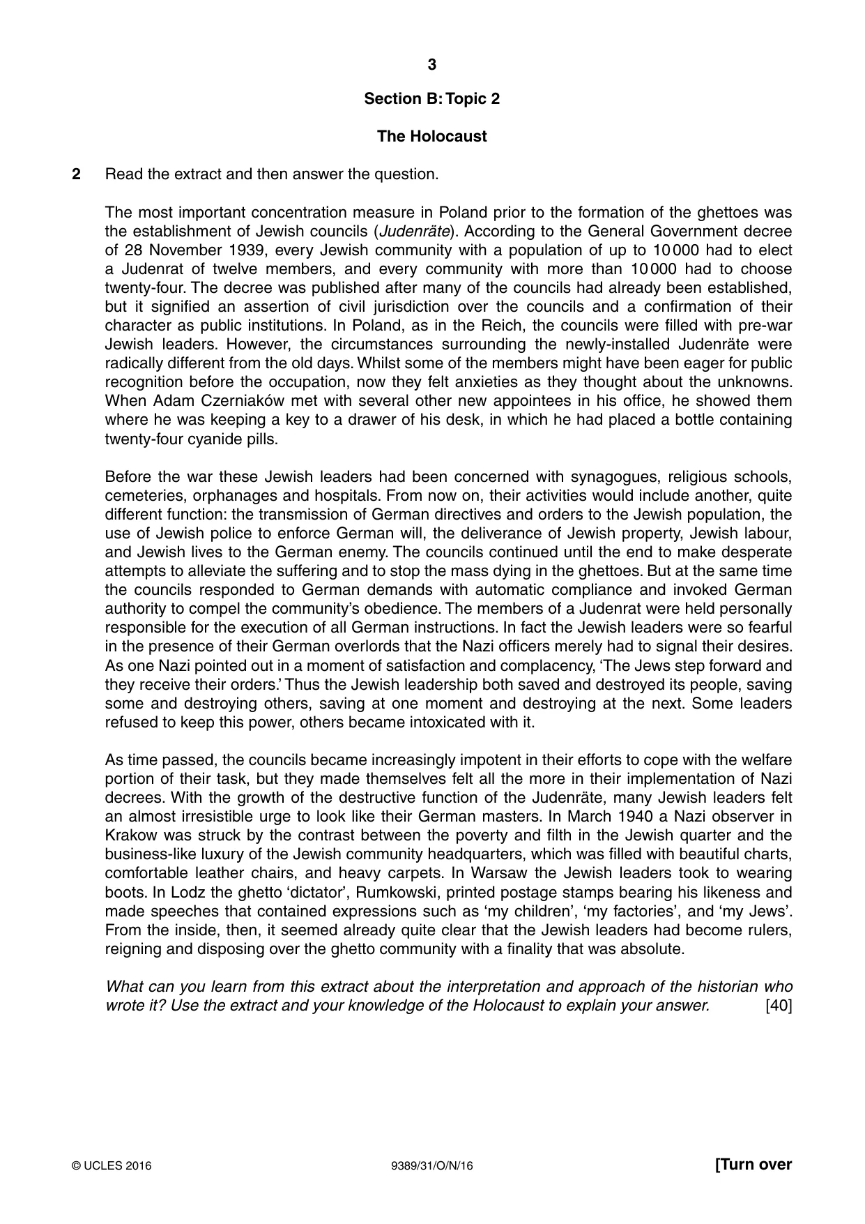 Cambridge A Level History 9389 2016 Oct/Nov Paper 3 · Variant 1 question paper, page 3 of 4