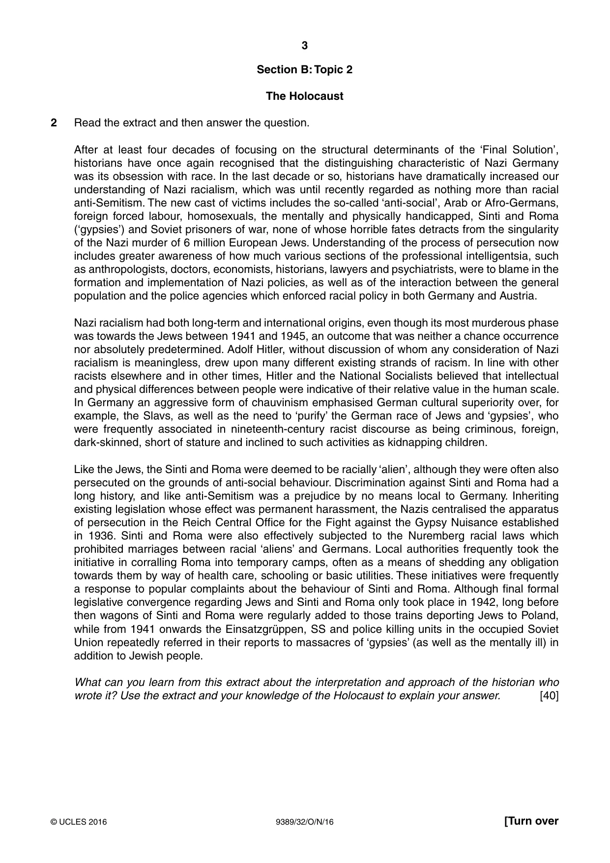 Cambridge A Level History 9389 2016 Oct/Nov Paper 3 · Variant 2 question paper, page 3 of 4