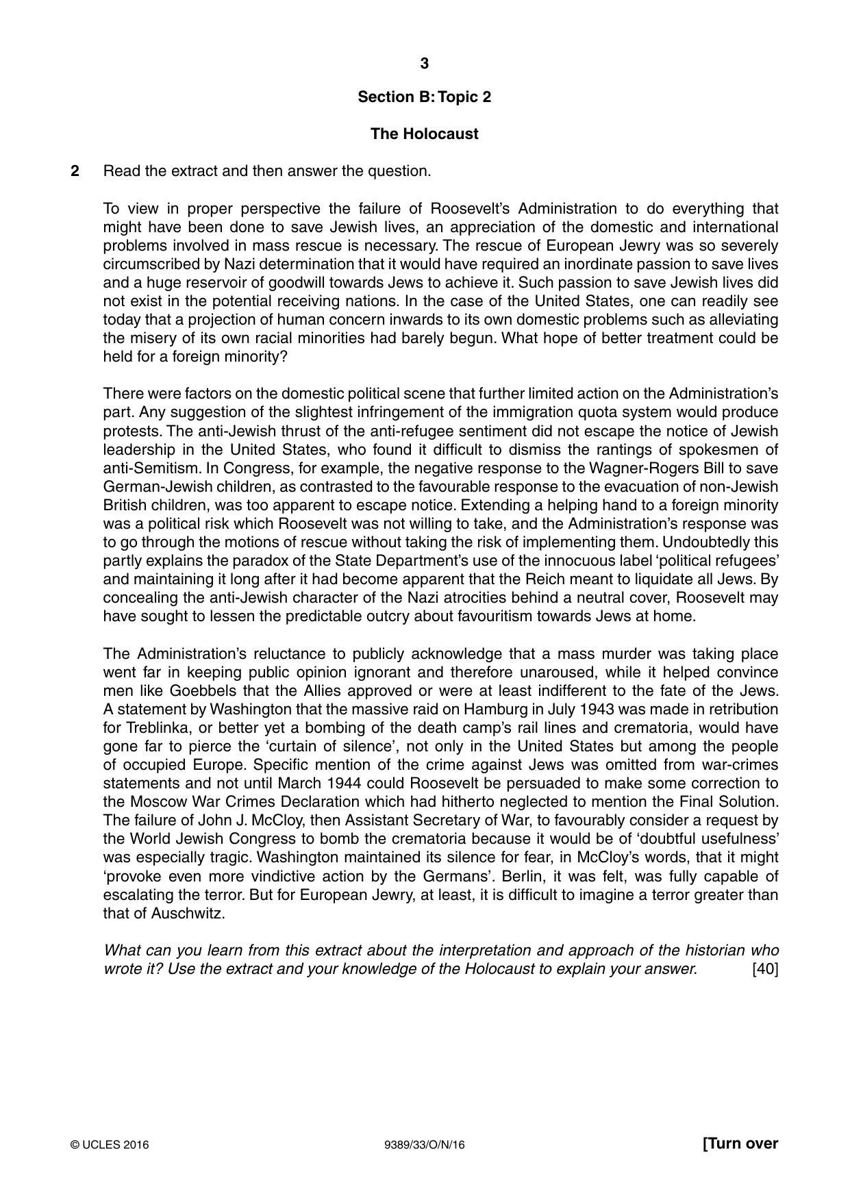 Cambridge A Level History 9389 2016 Oct/Nov Paper 3 · Variant 3 question paper, page 3 of 4