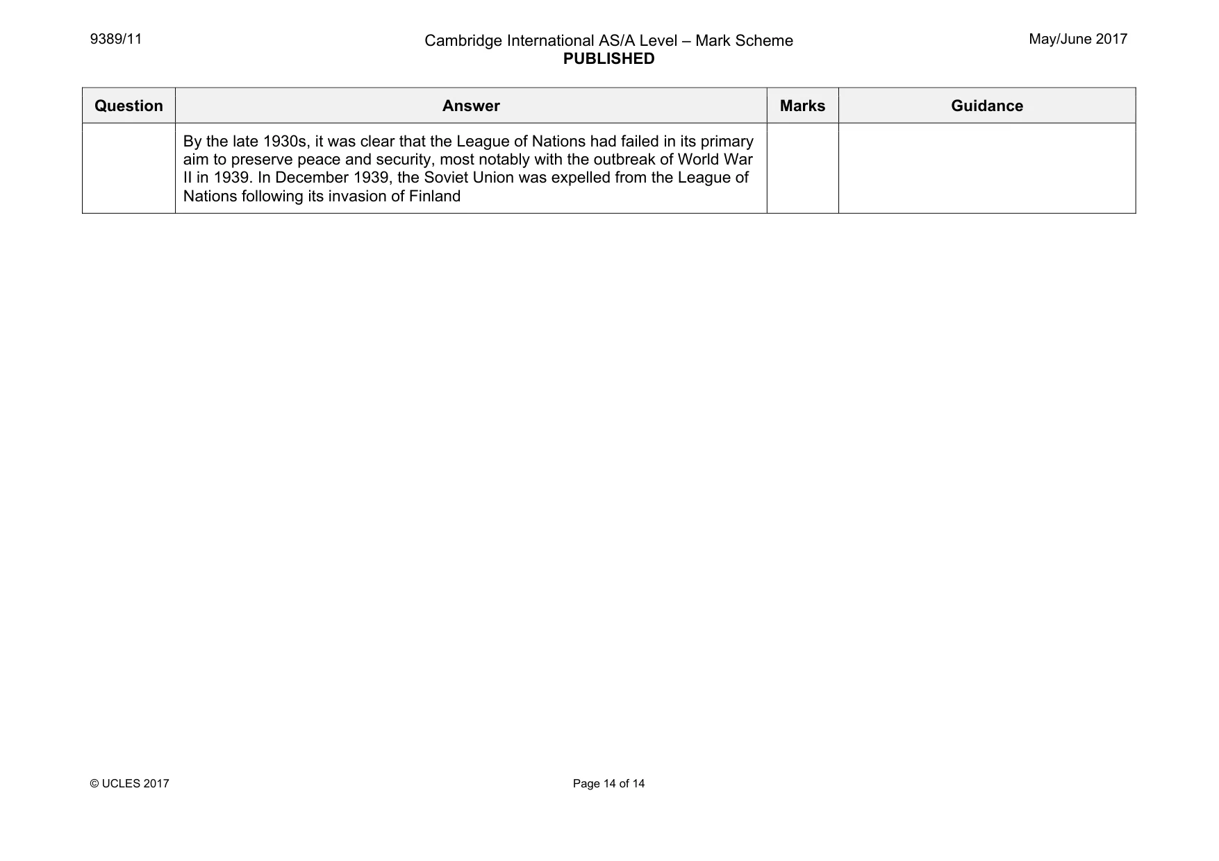 Mark scheme, page 14 of 14