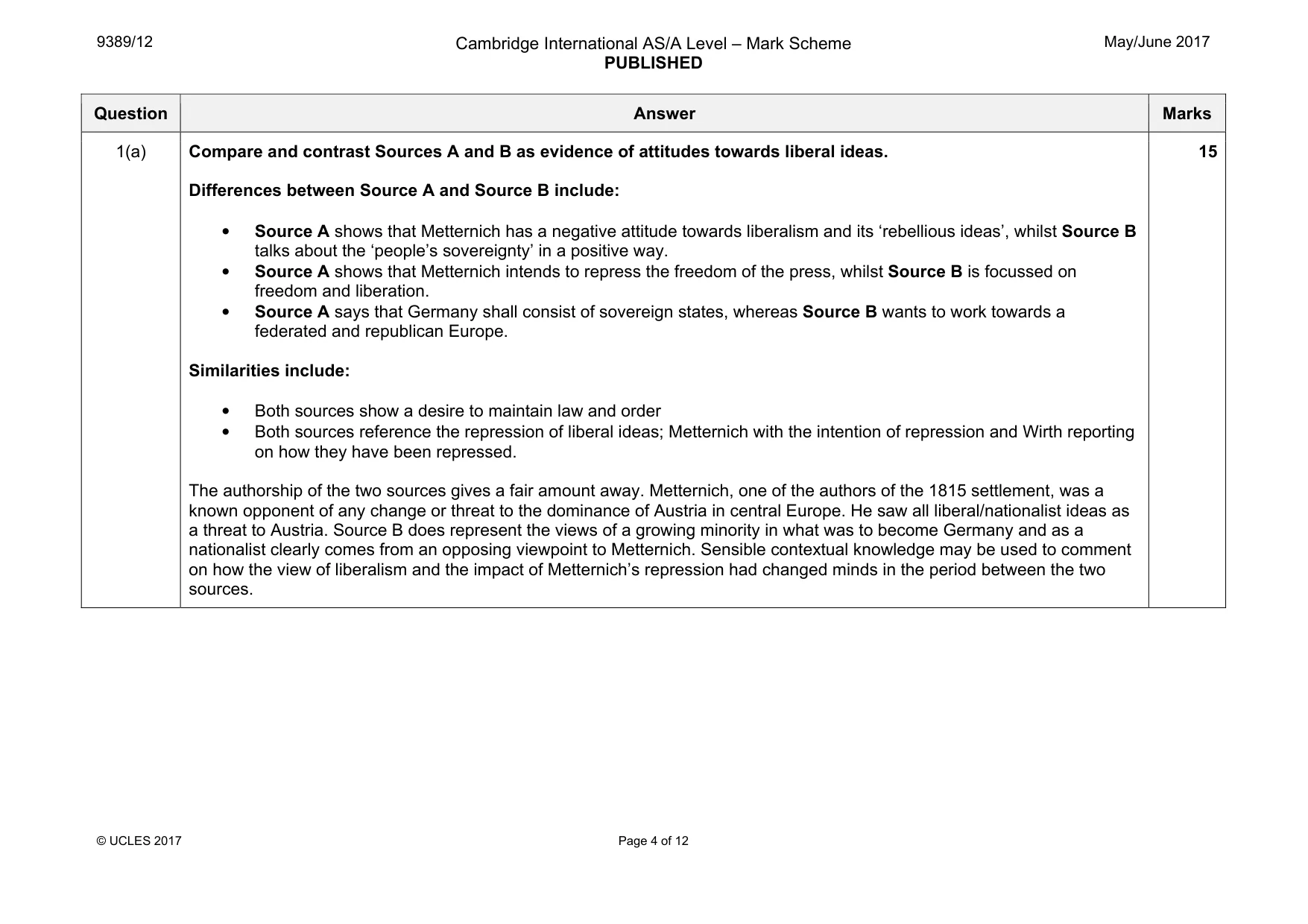 Mark scheme, page 4 of 12