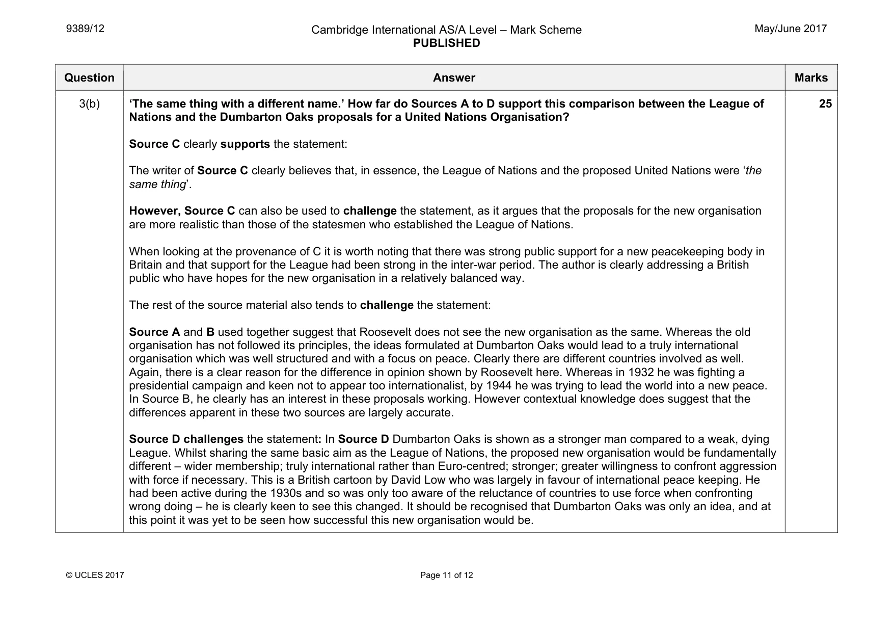 Mark scheme, page 11 of 12