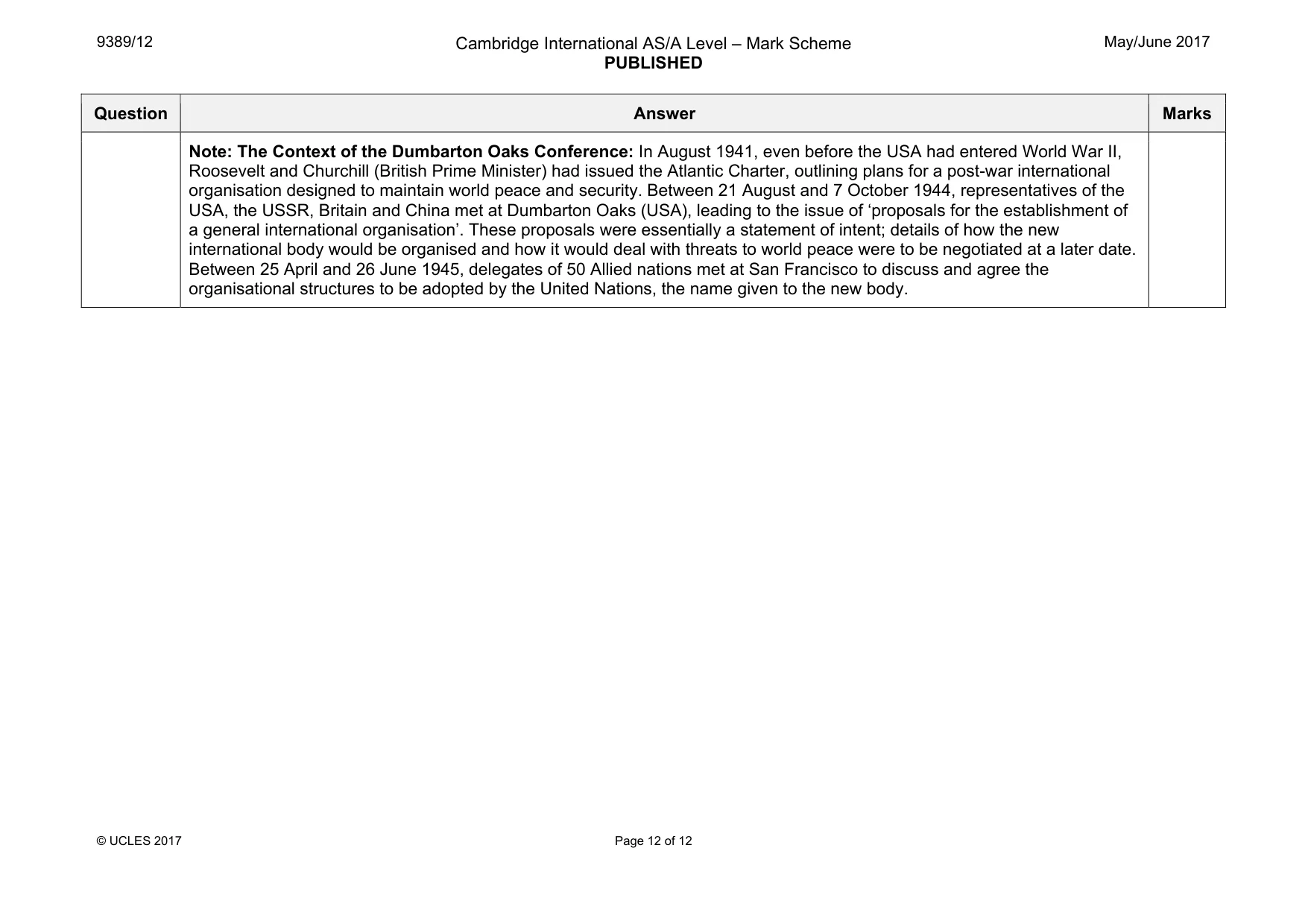 Mark scheme, page 12 of 12