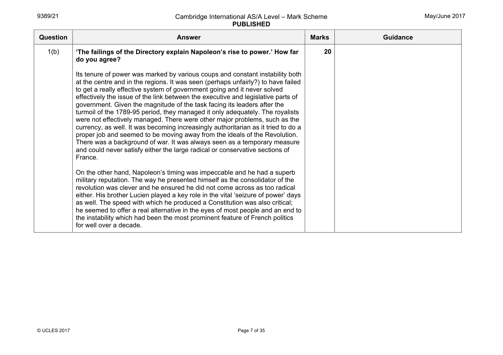 Mark scheme, page 7 of 35