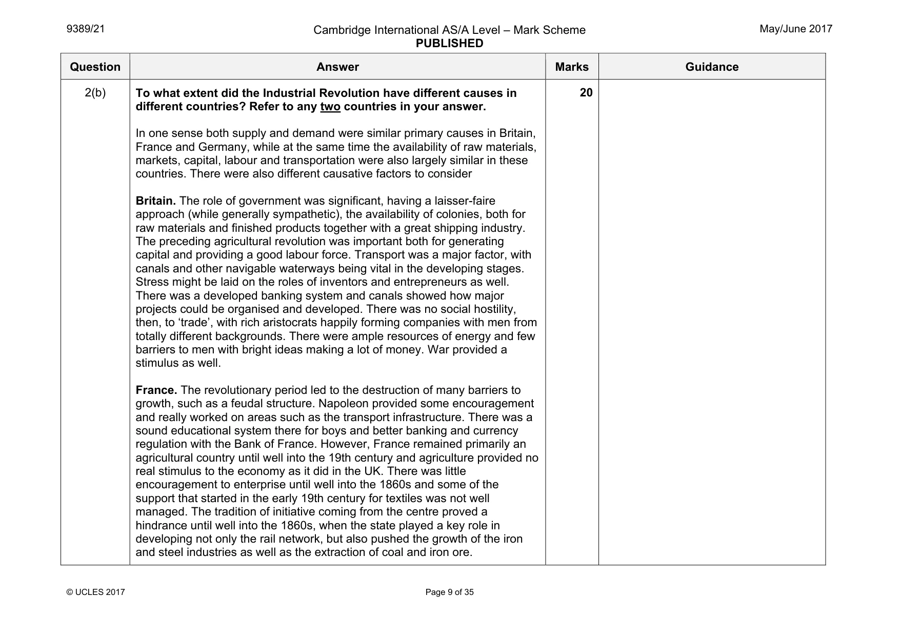 Mark scheme, page 9 of 35