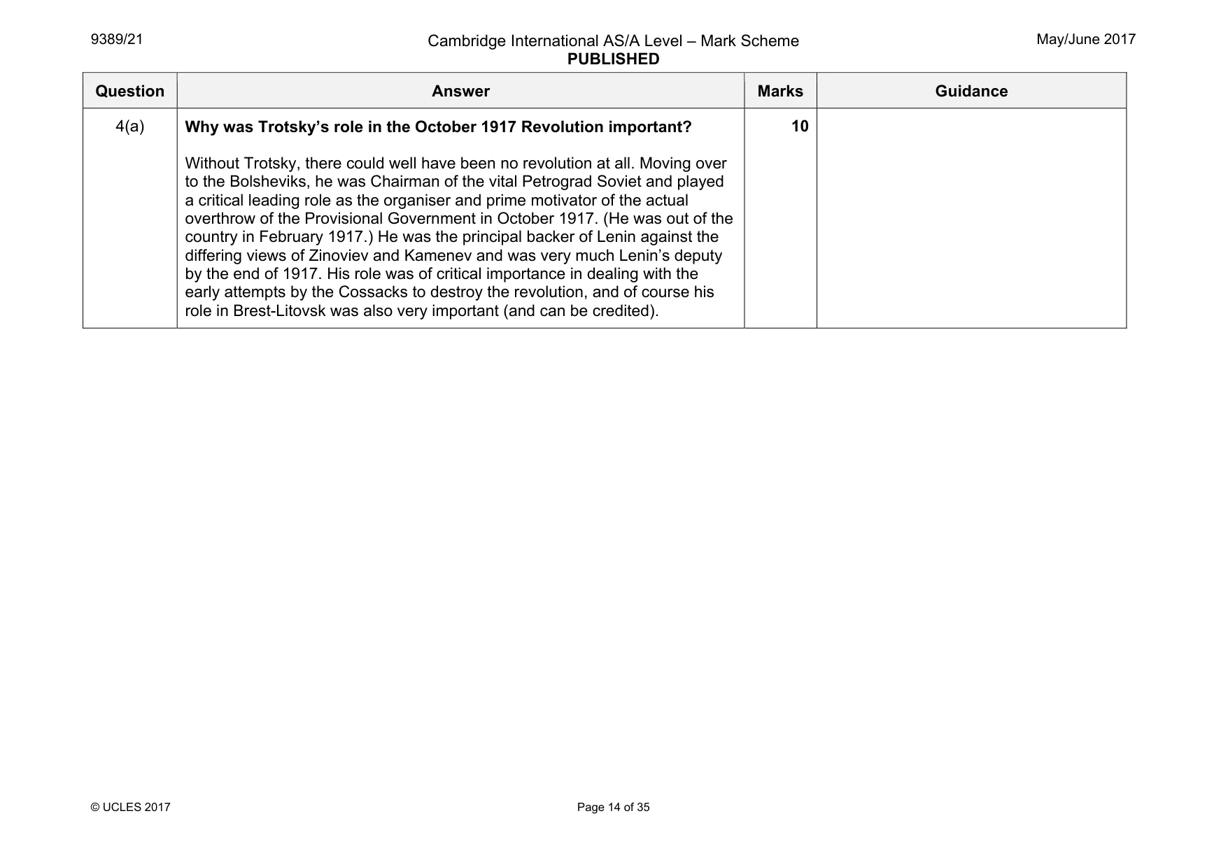 Mark scheme, page 14 of 35