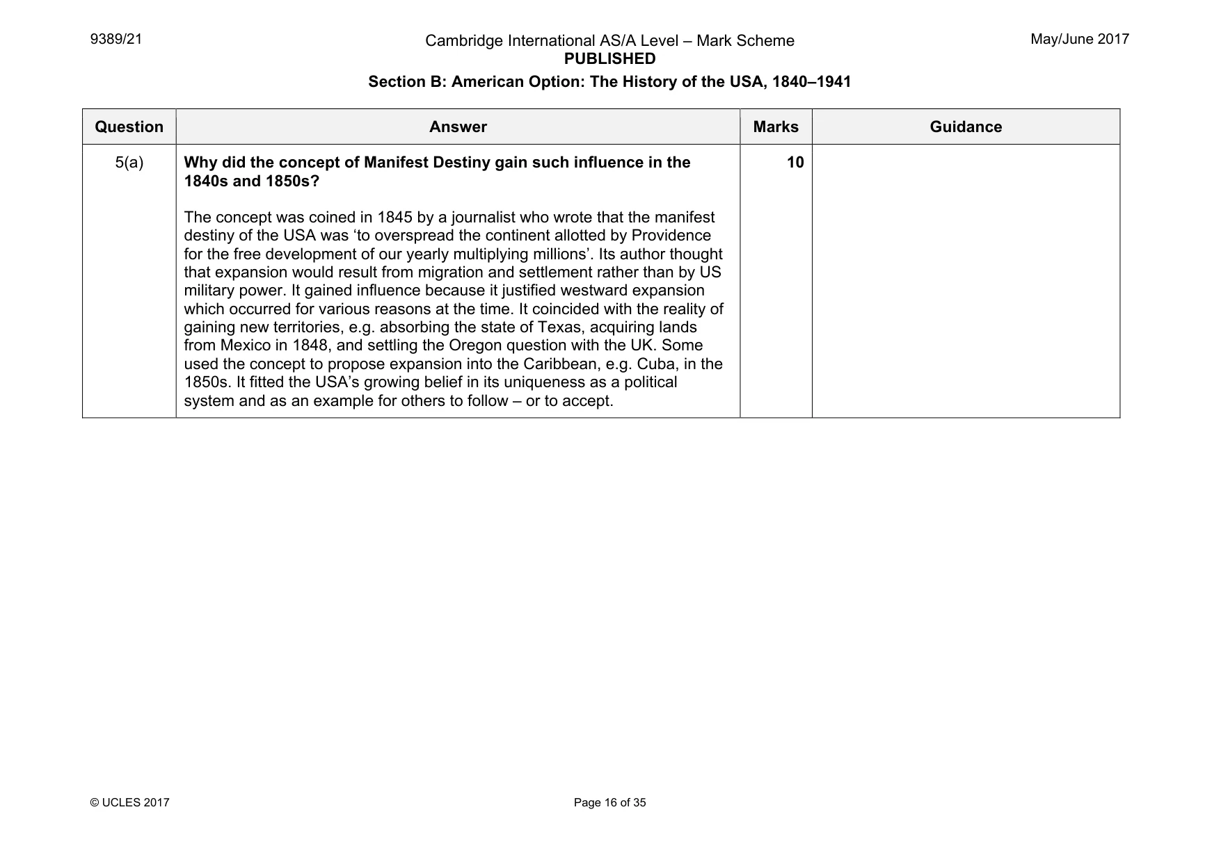 Mark scheme, page 16 of 35