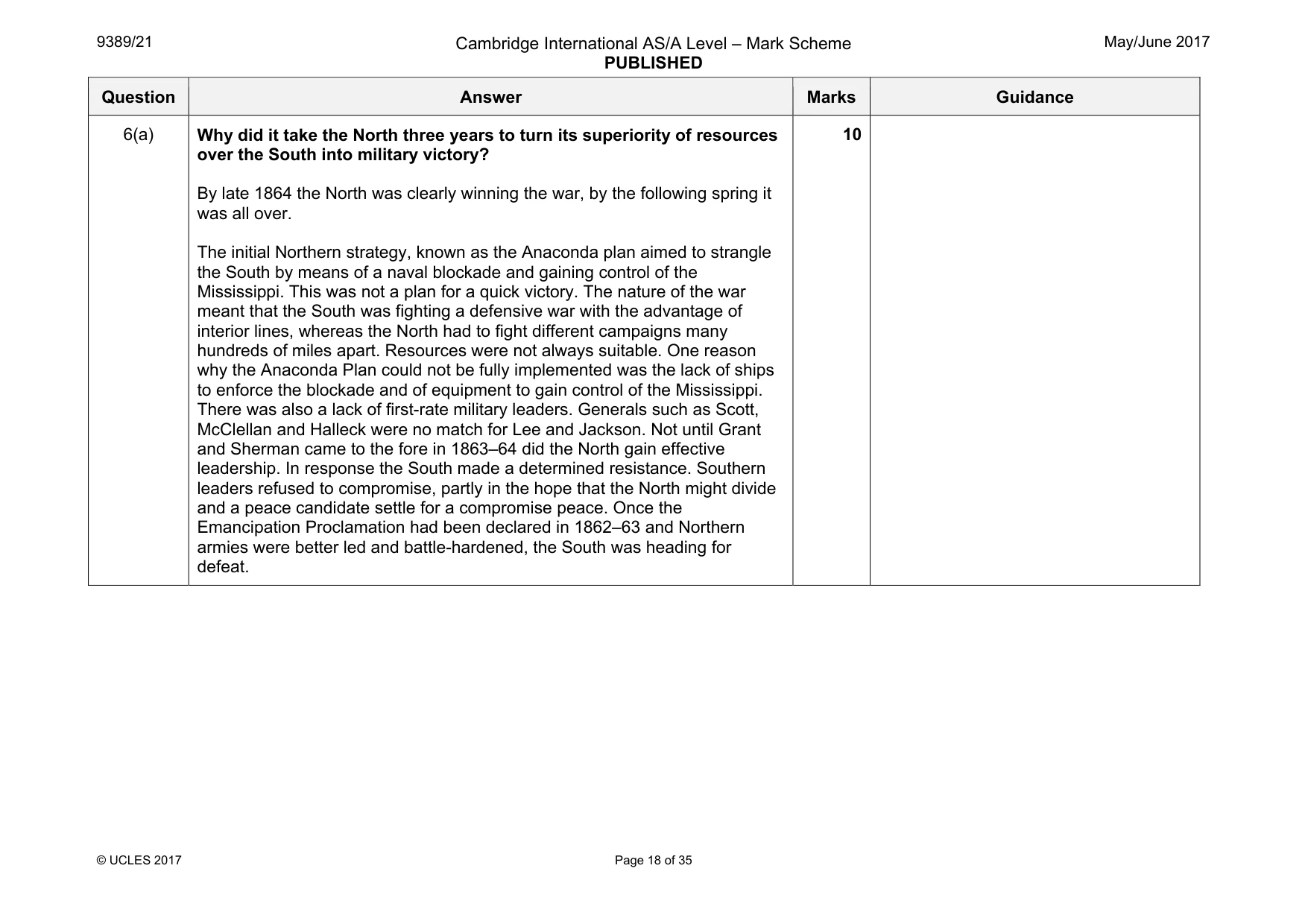 Mark scheme, page 18 of 35