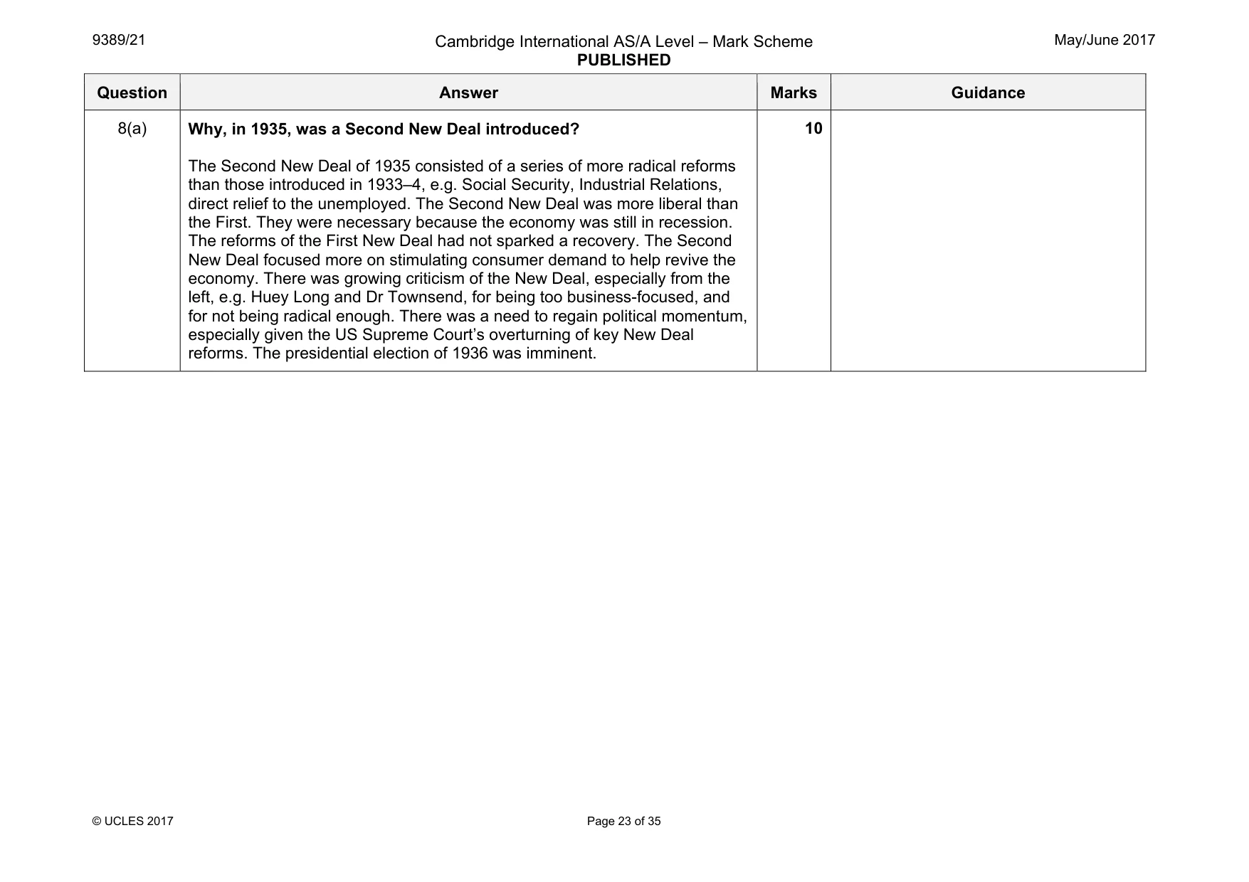 Mark scheme, page 23 of 35