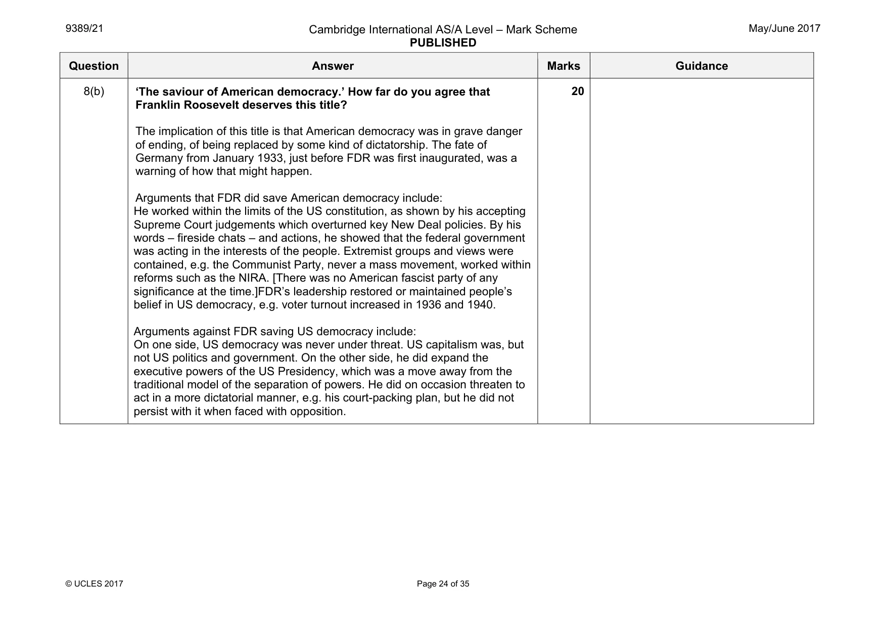 Mark scheme, page 24 of 35