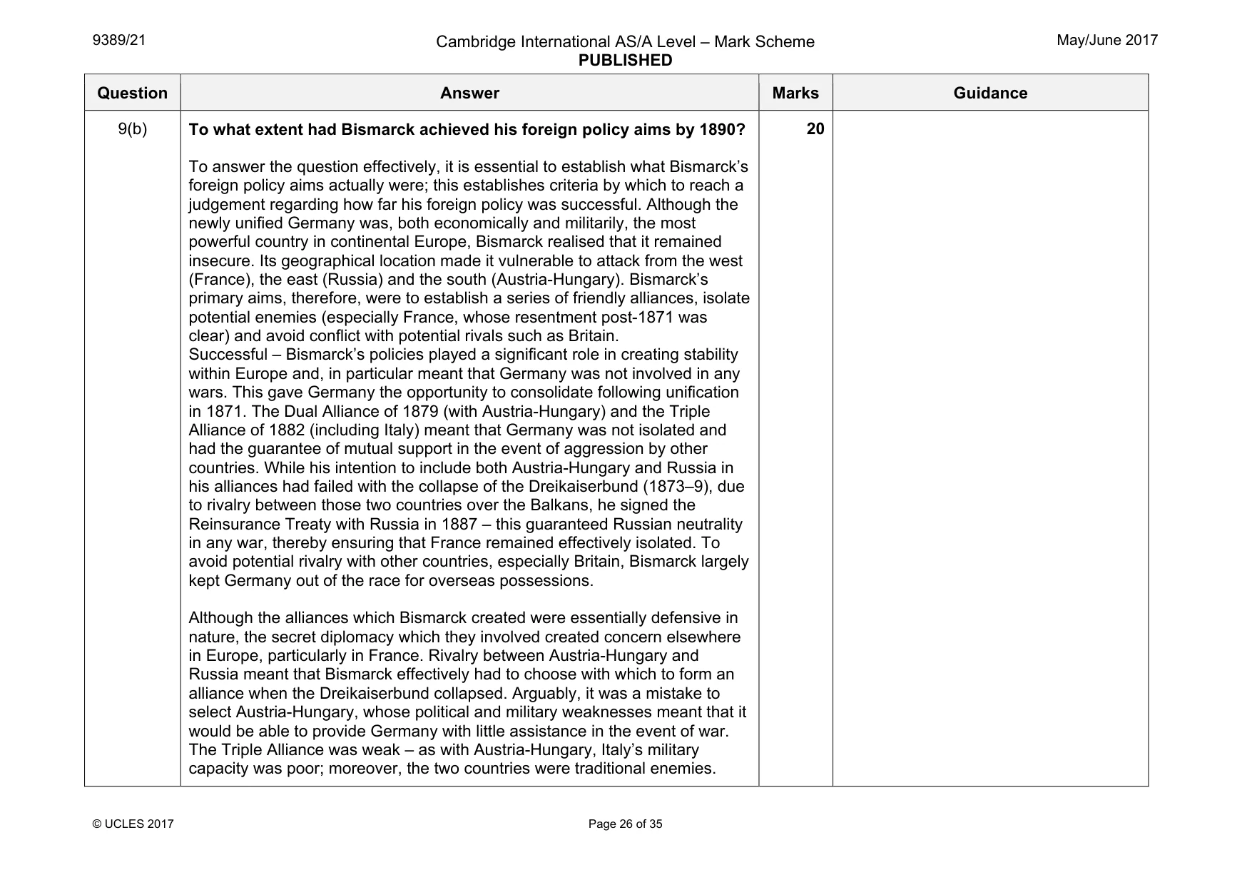 Mark scheme, page 26 of 35