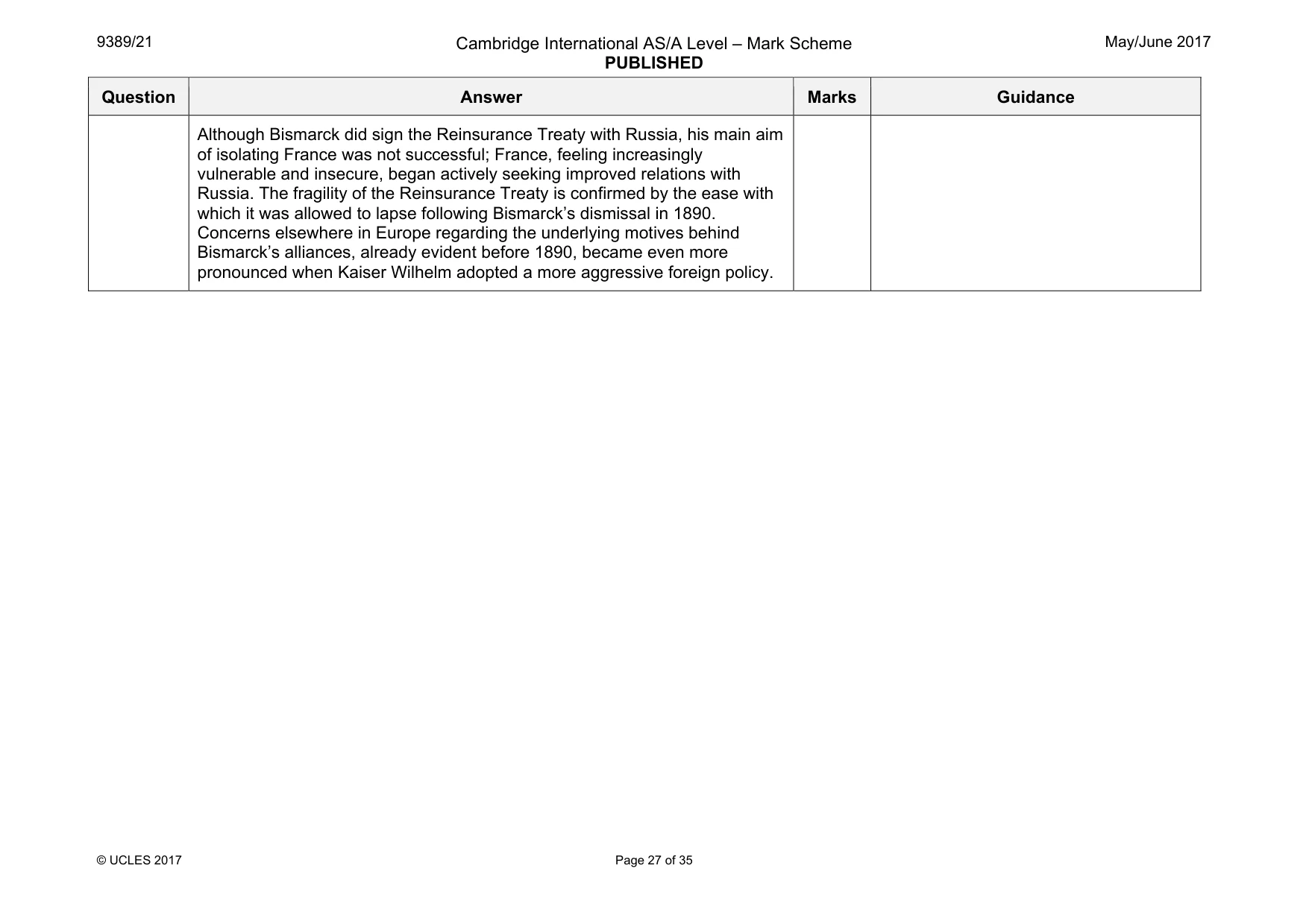 Mark scheme, page 27 of 35