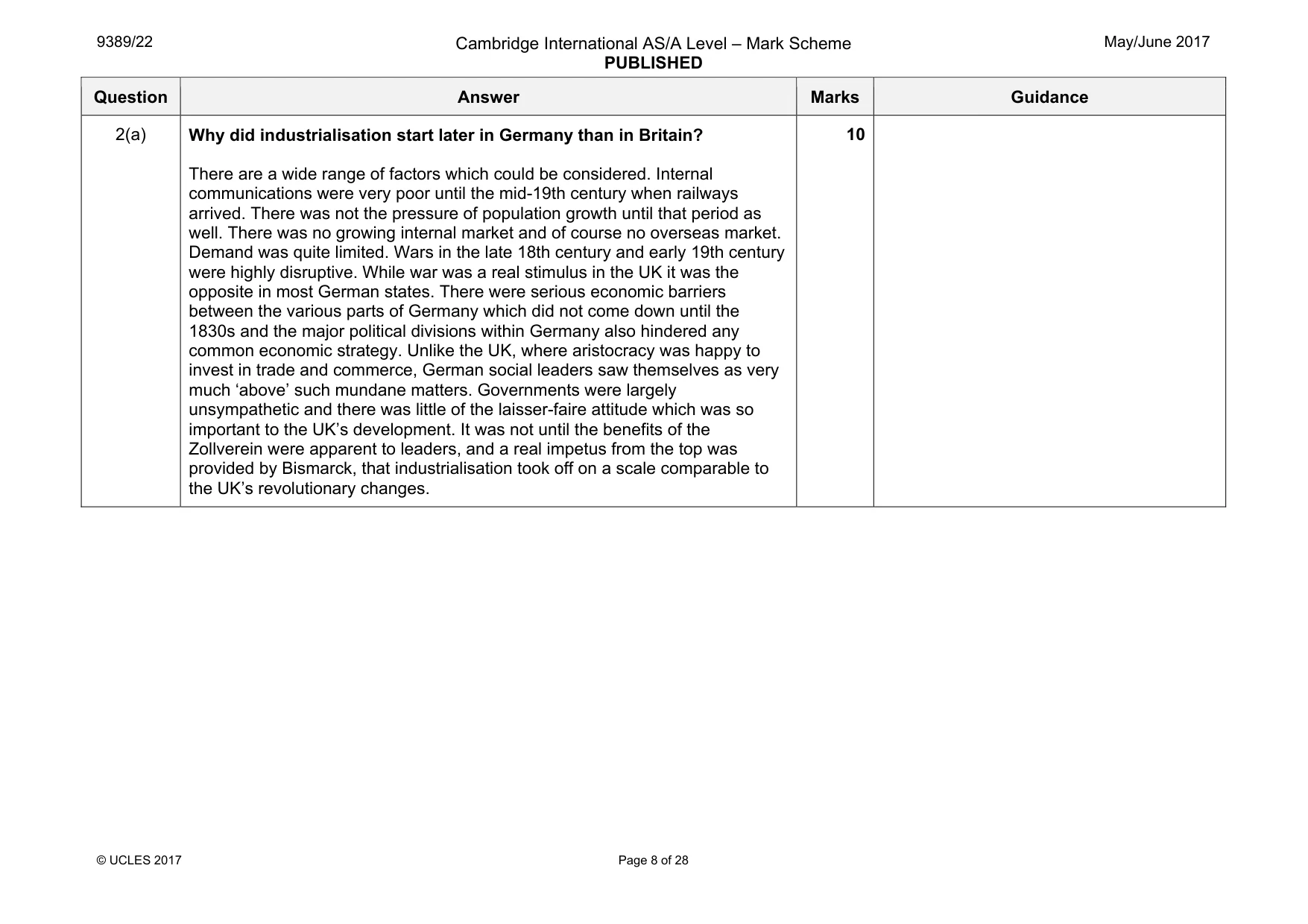 Mark scheme, page 8 of 28