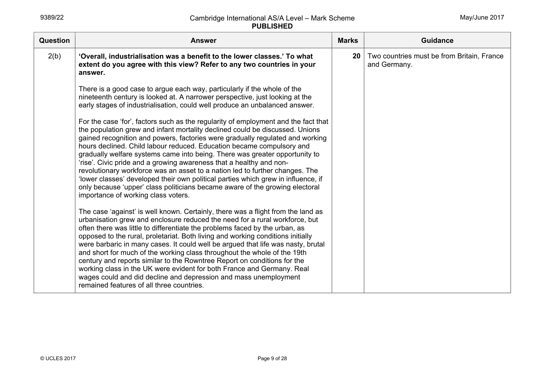 Mark scheme, page 9 of 28