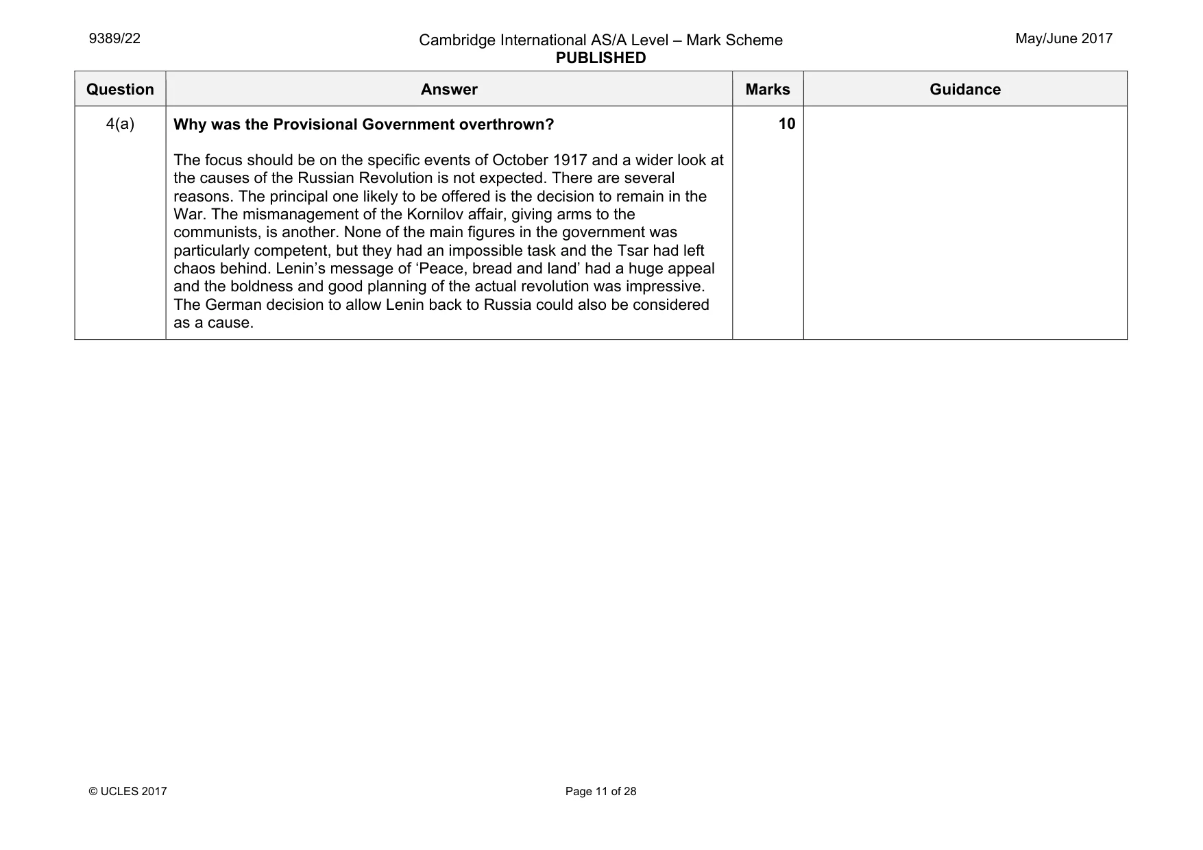 Mark scheme, page 11 of 28
