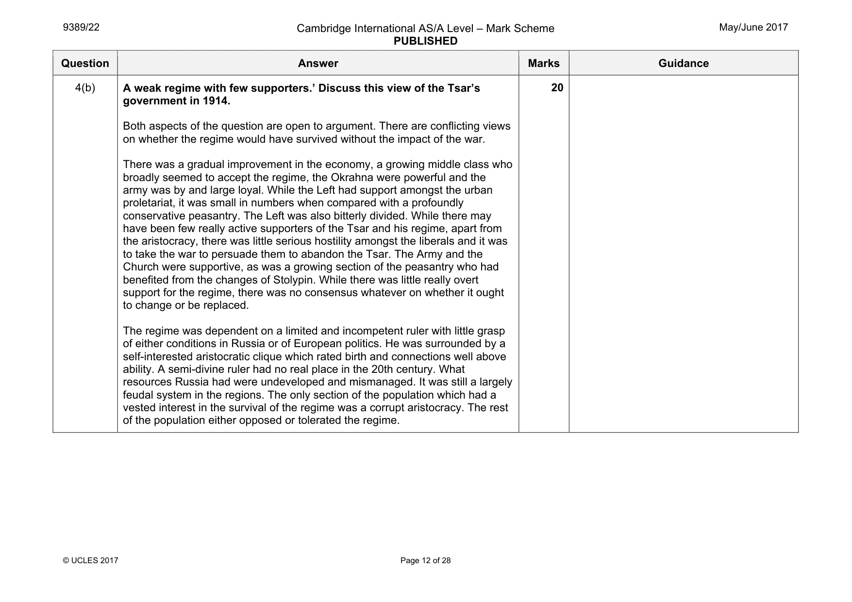 Mark scheme, page 12 of 28