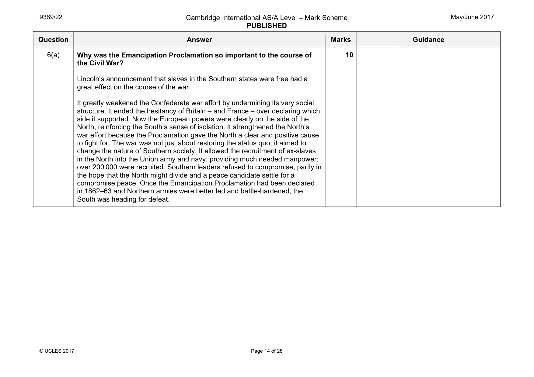 Mark scheme, page 14 of 28