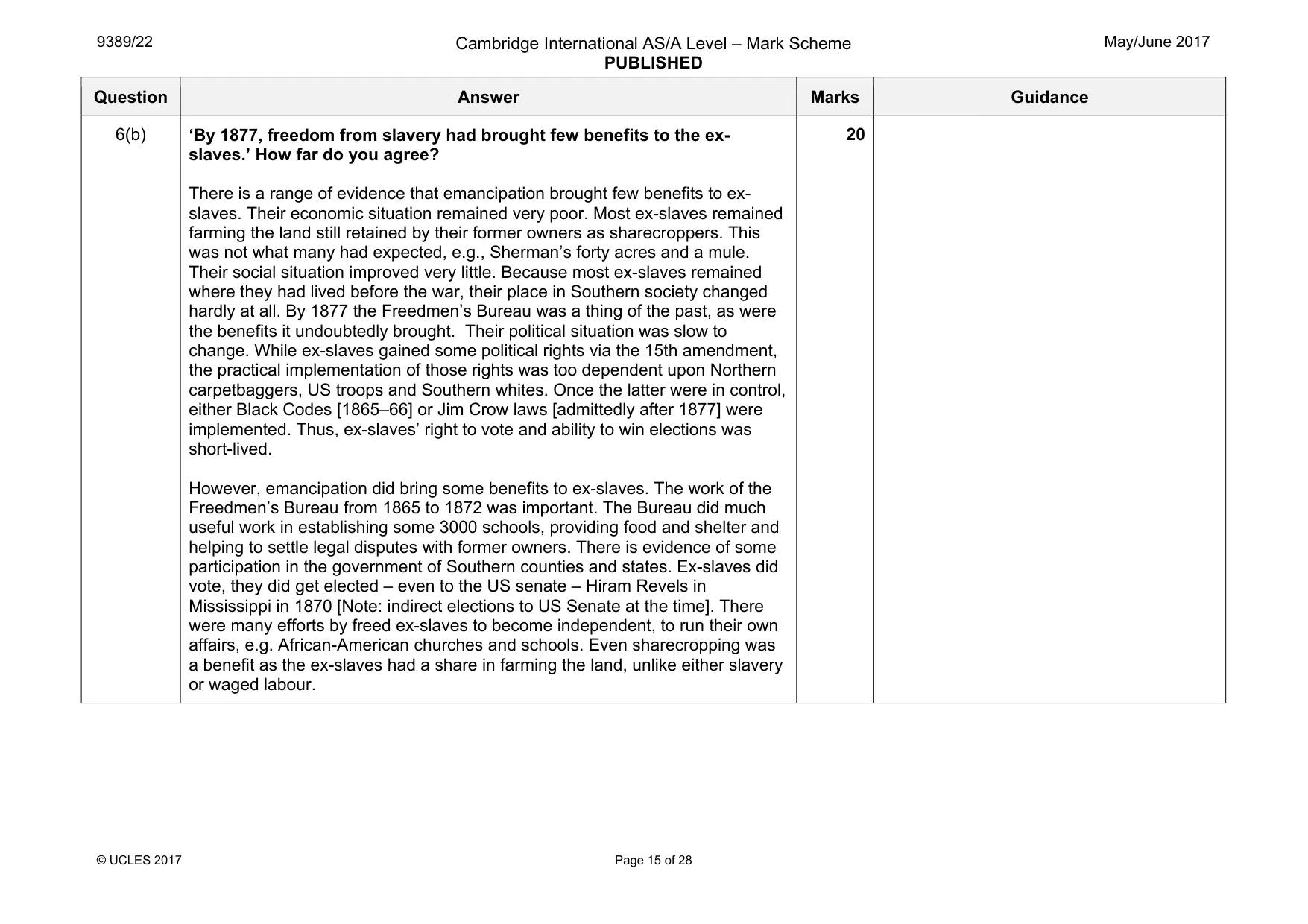 Mark scheme, page 15 of 28