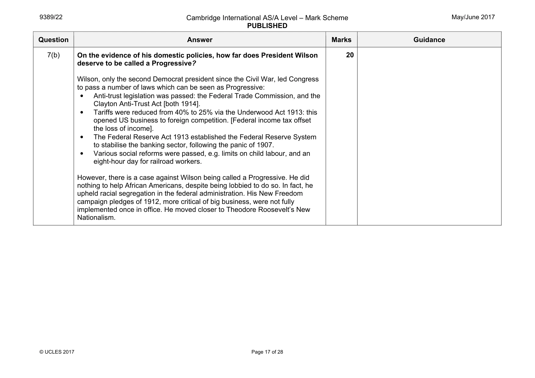 Mark scheme, page 17 of 28