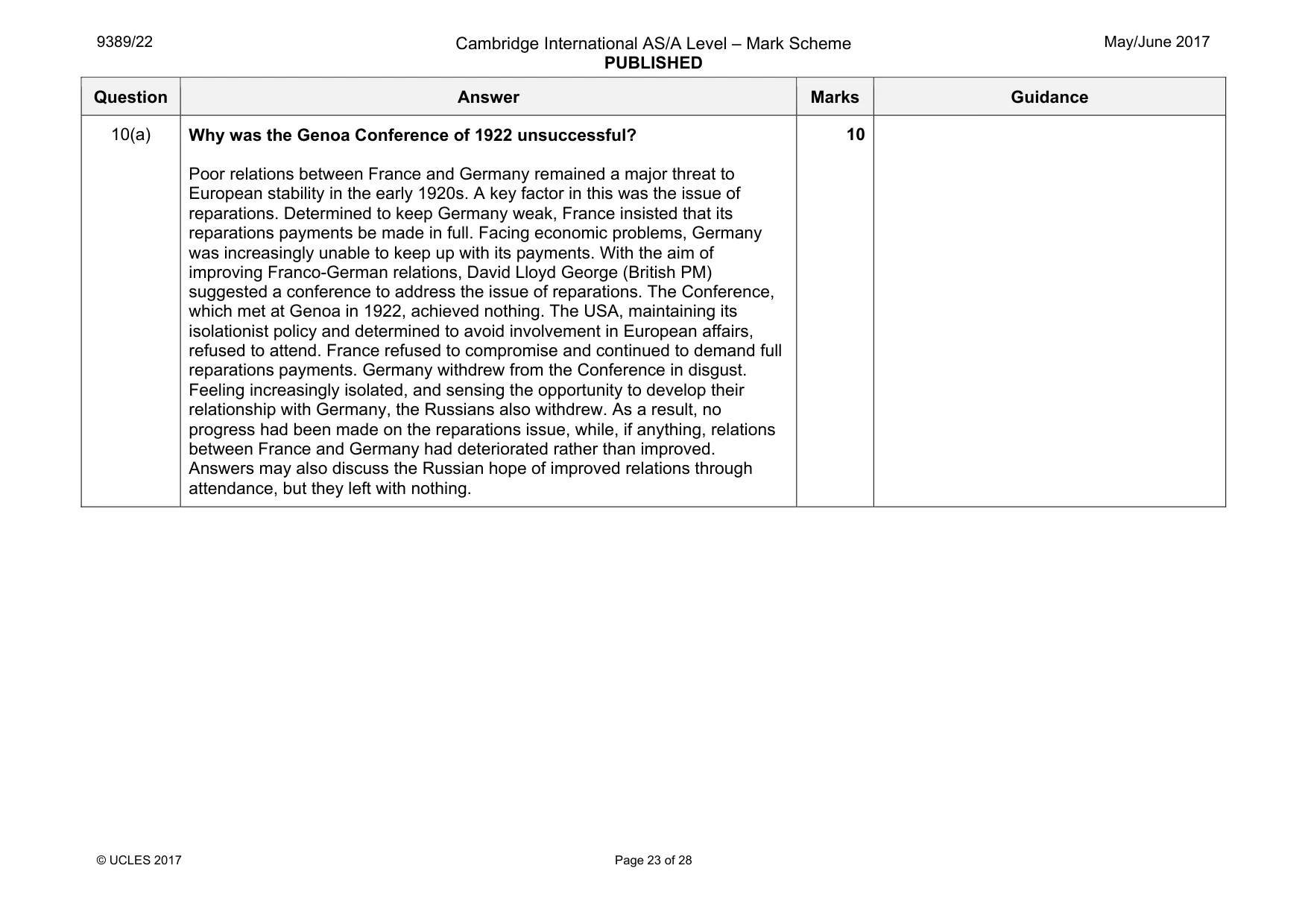 Mark scheme, page 23 of 28