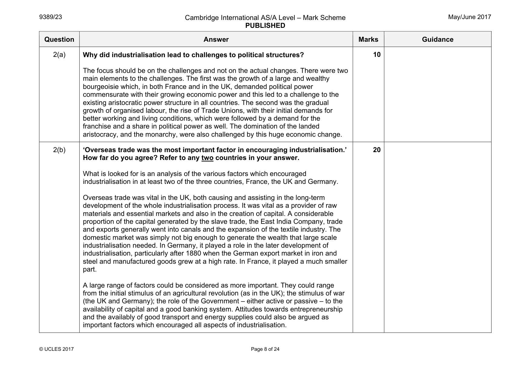Mark scheme, page 8 of 24