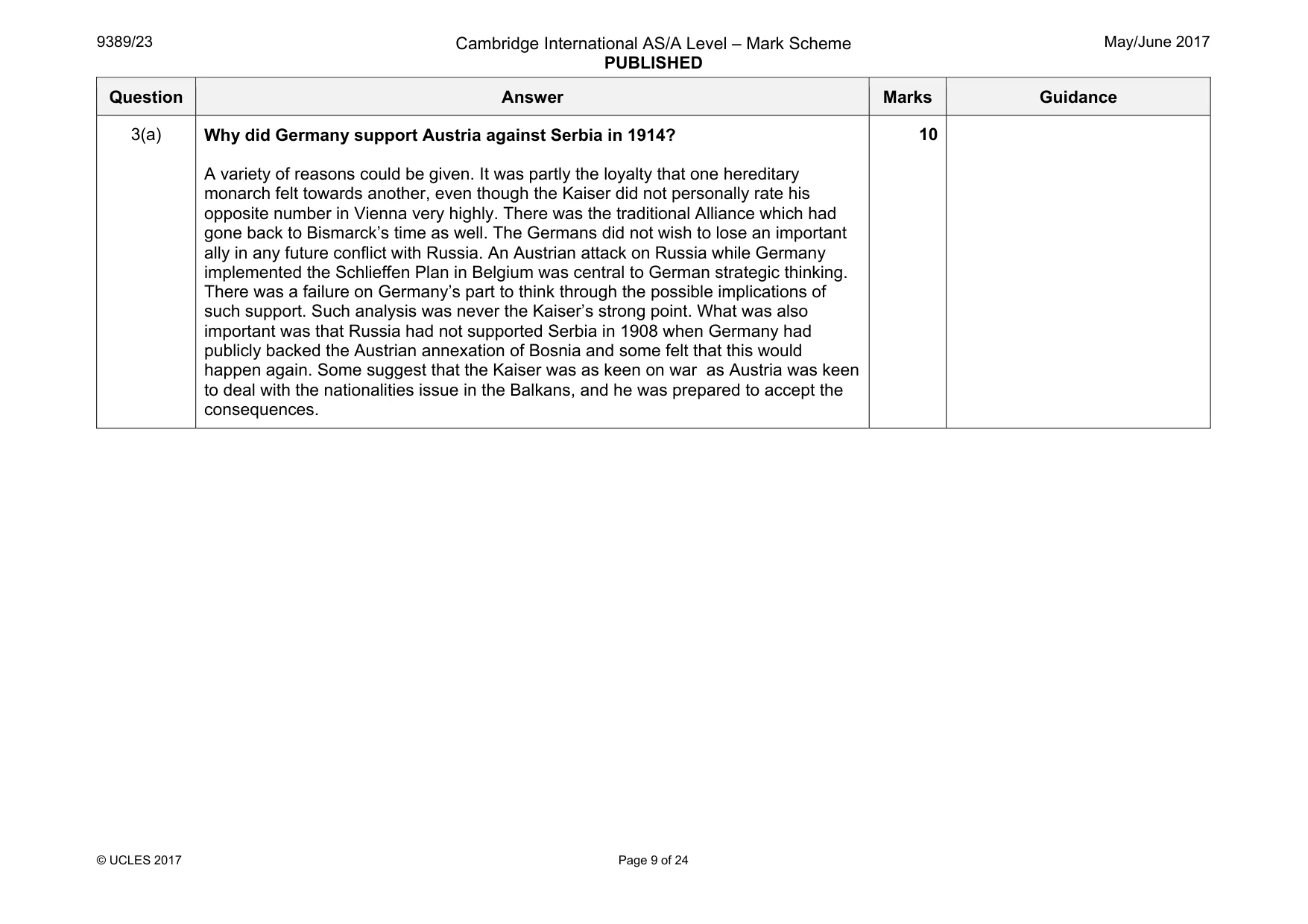 Mark scheme, page 9 of 24