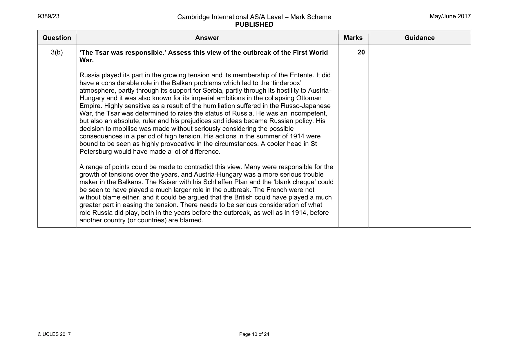 Mark scheme, page 10 of 24