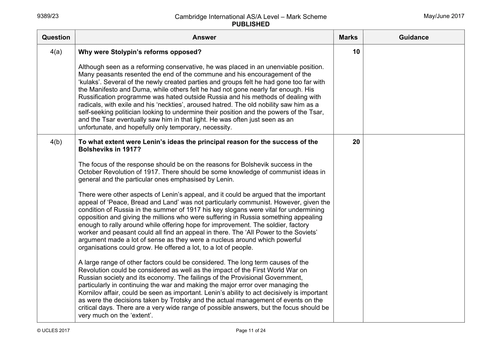 Mark scheme, page 11 of 24